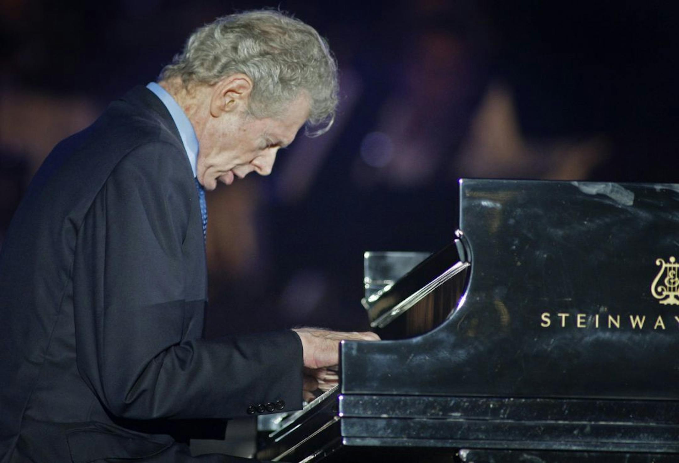 Van Cliburn plays the Star Spangled Banner at the start of a concert series promoting the Super Bowl in Arlington, Texas, September 10, 2010. Cliburn, the legenday pianist, died Wednesday, February 27, 2013. He was 78.