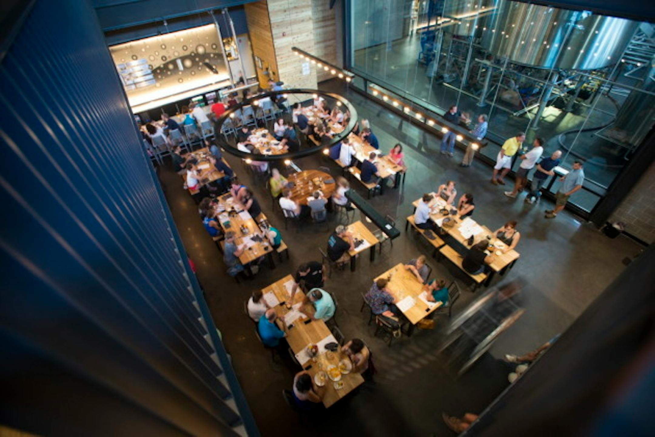Surly's lower level beer hall.    ]   Aaron Lavinsky ' aaron.lavinsky@startribune.com   Restaurant review of Surly Brewing's casual beer hall and the more formal Brewer's Table. Photographed Friday, July 17, 2015 in Minneapolis.