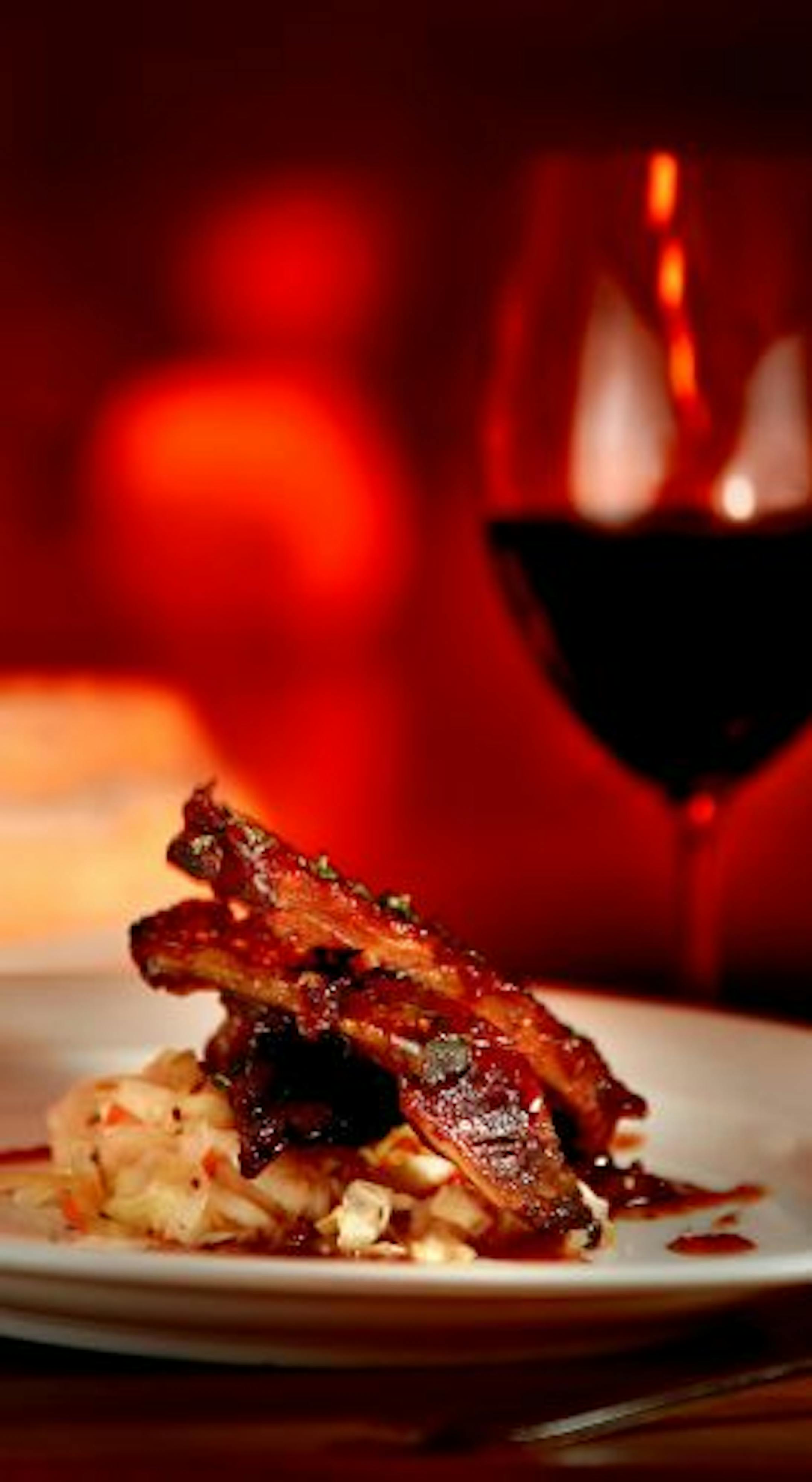 House-smoked pork ribs with preserved pepper-apricot glaze at Heartland.