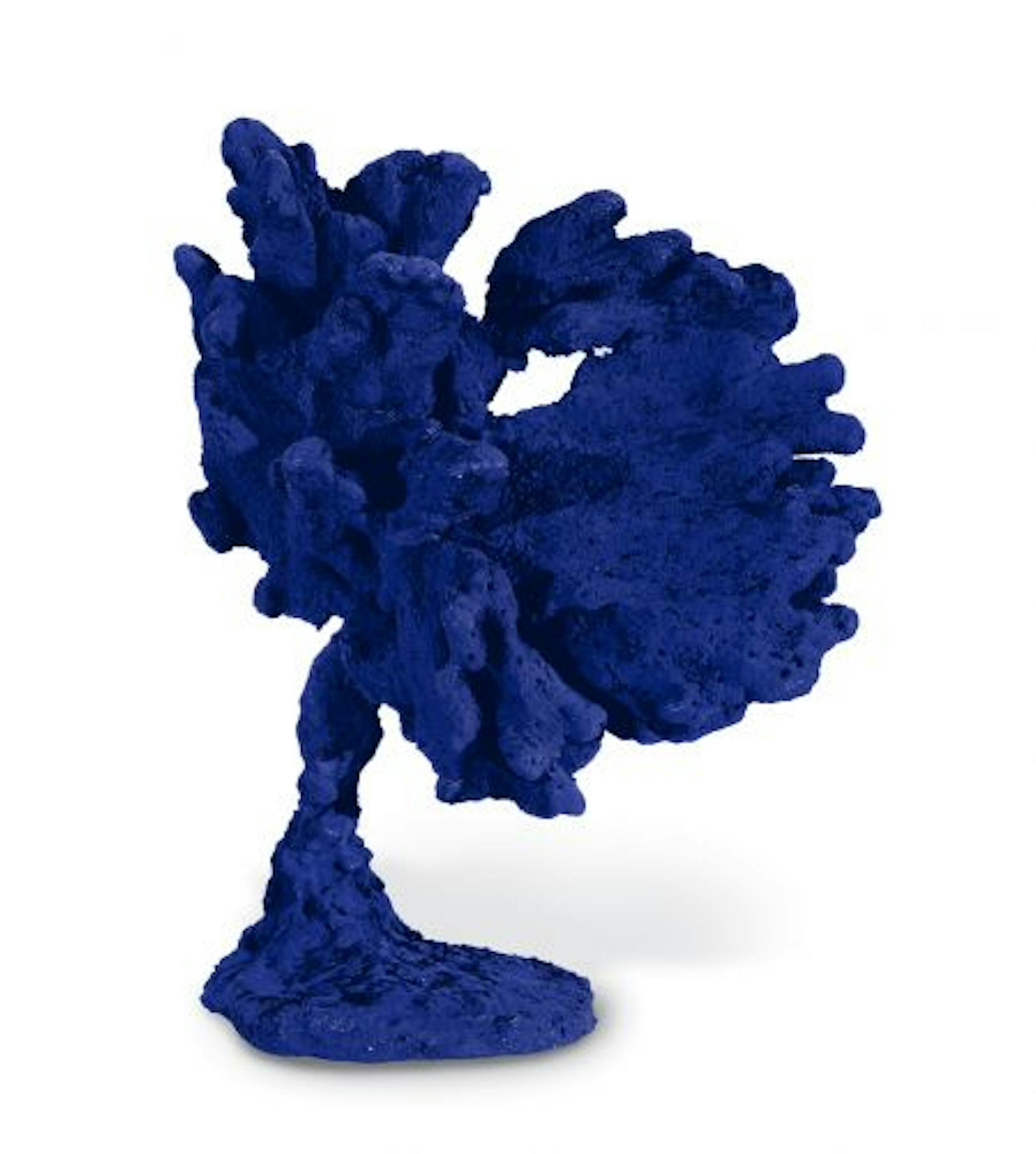 Yves Klein saturated a natural sponge with resin and dry pigment.
