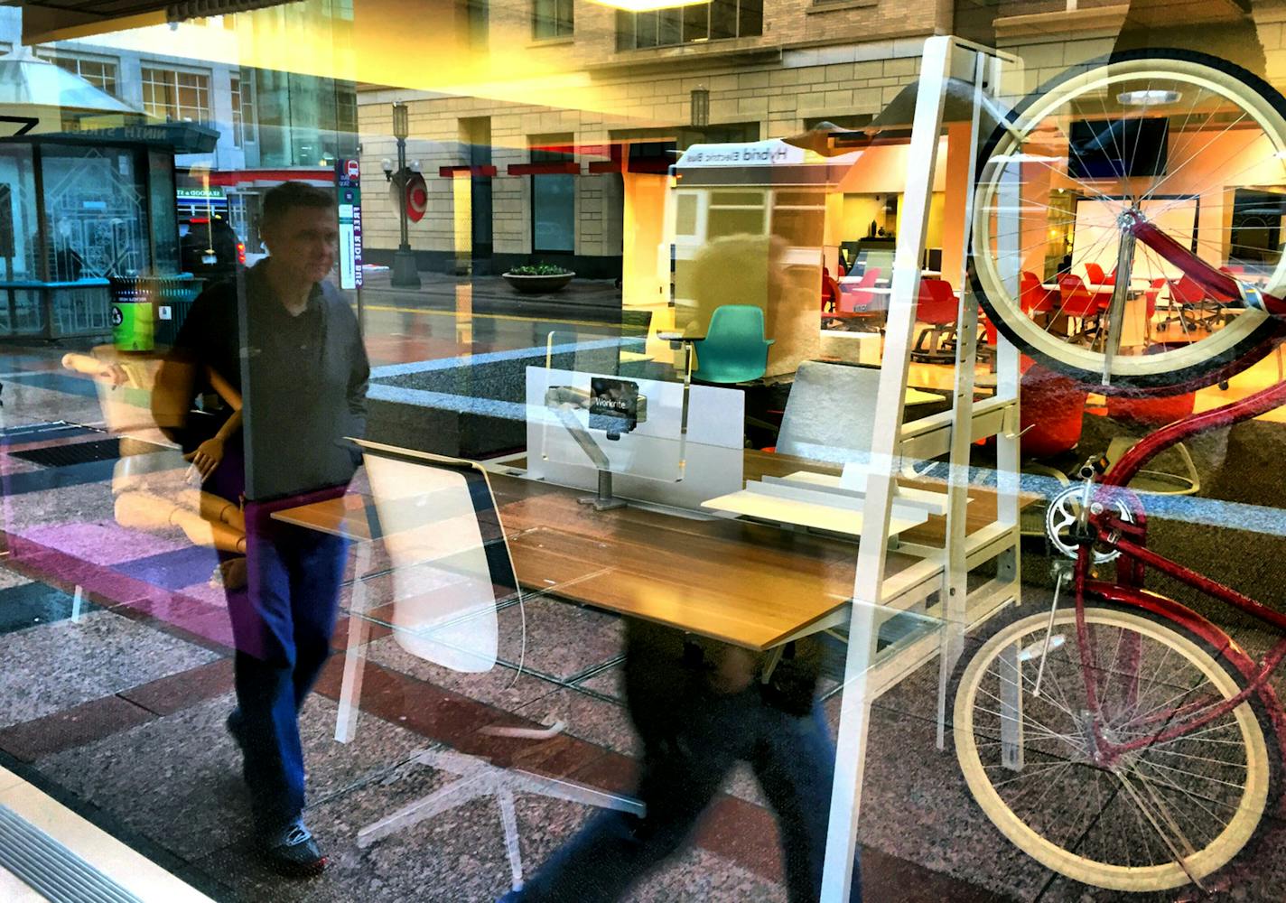 Target is selling its Target Commercial Interiors business. This is the view in the front window of their downtown store with Nicollet Mall reflected. ] Brian.Peterson@startribune.com Minneapolis, MN - 5/14/2015