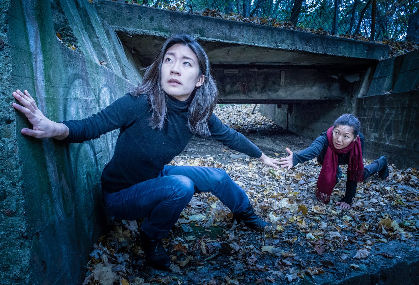 Pictured: Audrey Park and Sun Mee Chomet, actors in the Mu Performing Arts production of You for Me for You, playing February 19 - March 6 in the Guthrie's Dowling Studio. Photo: Rich Ryan