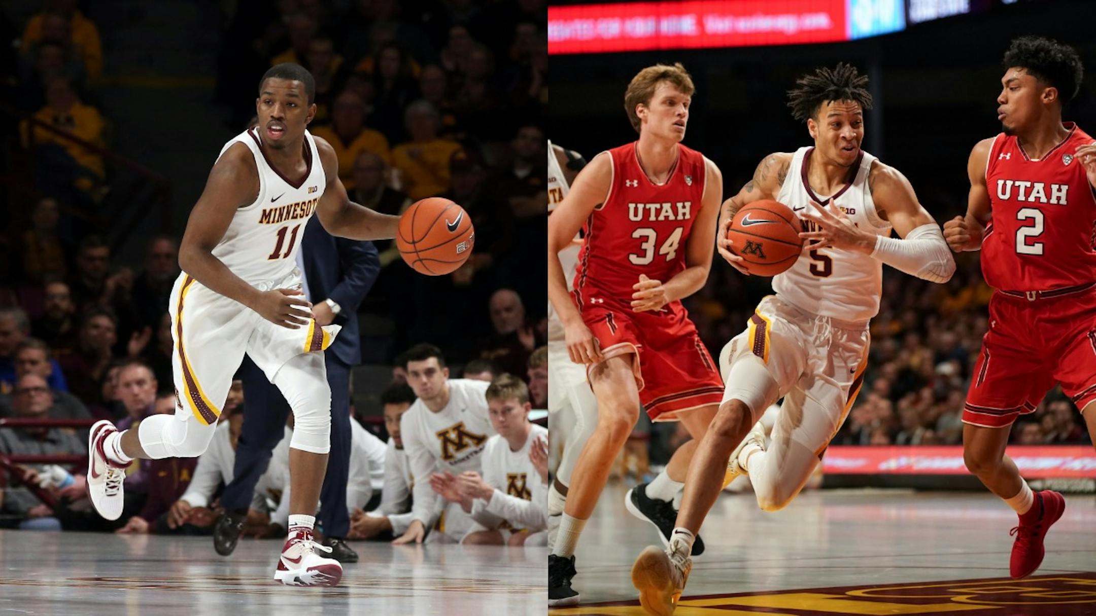 Gophers guards Amir Coffey (right) and Isaiah Washington need to cut back on turnovers, starting Tuesday night against Santa Clara.