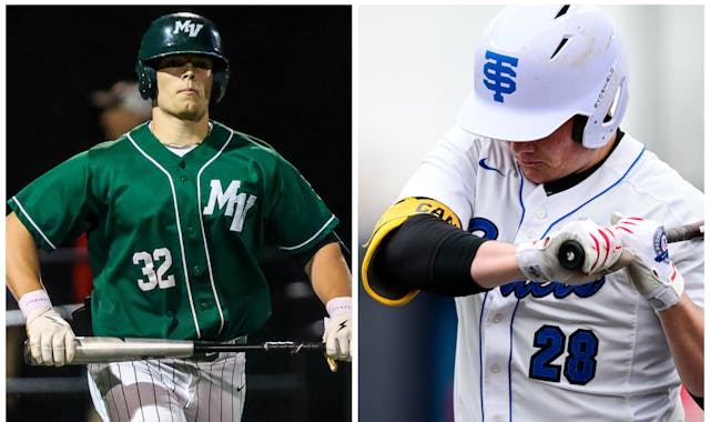 Drew Rogers of Mounds View (left), from a game Friday against Stillwater, and Michael Miller of St. Thomas Academy, from a game Saturday against Benil