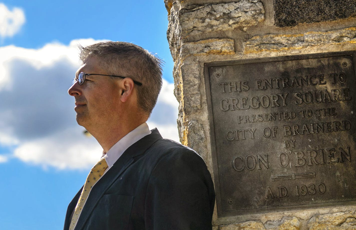 Chuck Marohn stood in Gregory Park which was designed to be the heart of the city of Brainerd and the termination of the city's main boulevard South 6th Street. Today it is neglected and off the beaten path of the city. ] GLEN STUBBE * gstubbe@startribune.com Monday, October 6, 2014 Chuck Marohn is based in Brainerd. But his blog-turned-organization, Strong Towns, has gone national. Marohn left engineering after realizing that auto-focused development and wrong-headed infrastructure growth were