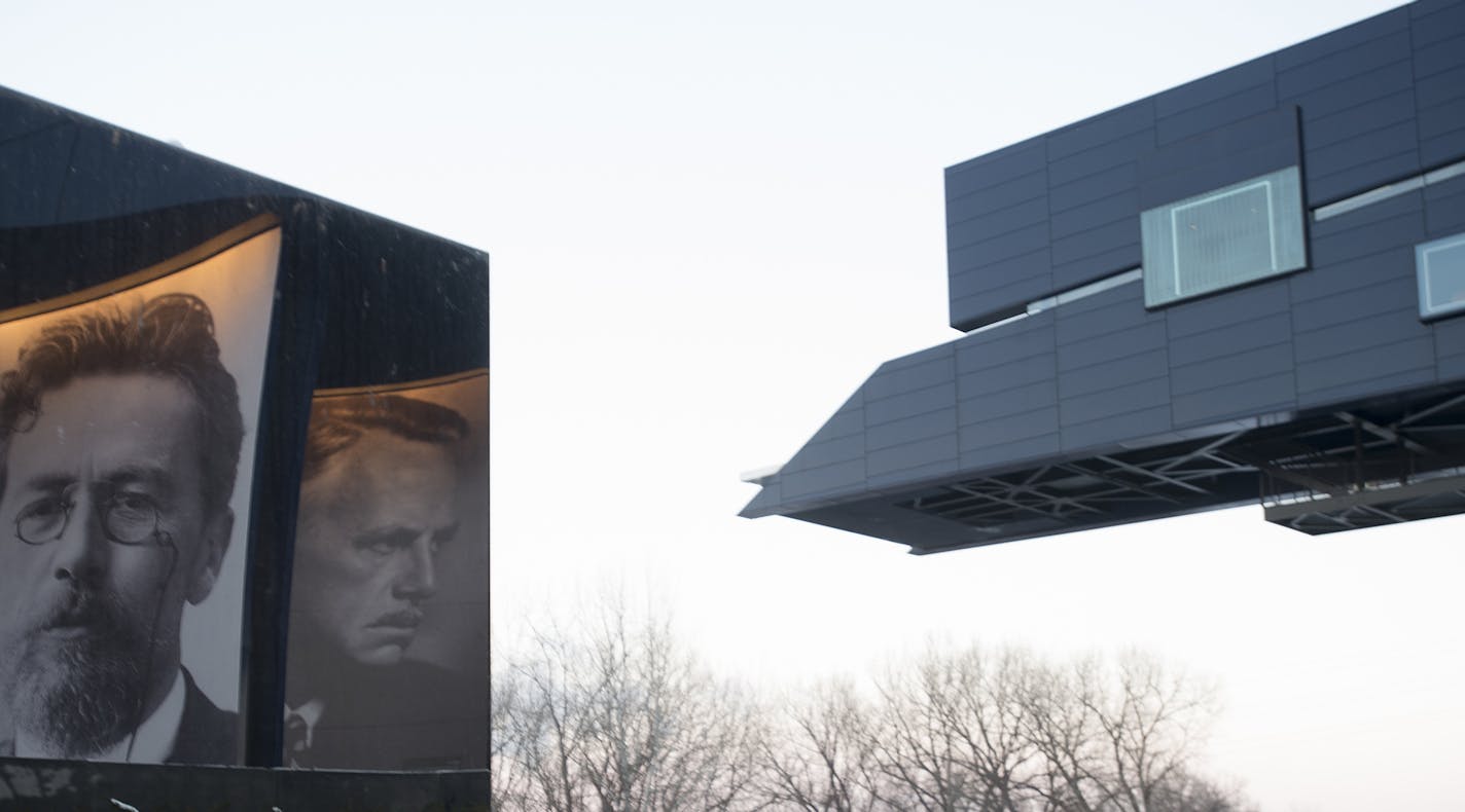The north side of the Guthrie Theater is reflected off an outside sculpture, including the faces of Anton Chekhov, left, and Eugene O'Neil. ] (Aaron Lavinsky | StarTribune) As Guthrie Theater director Joe Dowling opens one of his final productions this weekend, the theater's board is moving swiftly to name his replacement. Publicly, the Guthrie says only that someone will be hired before March. That person would likely start in April for two months of transition before Dowling leaves in early Ju