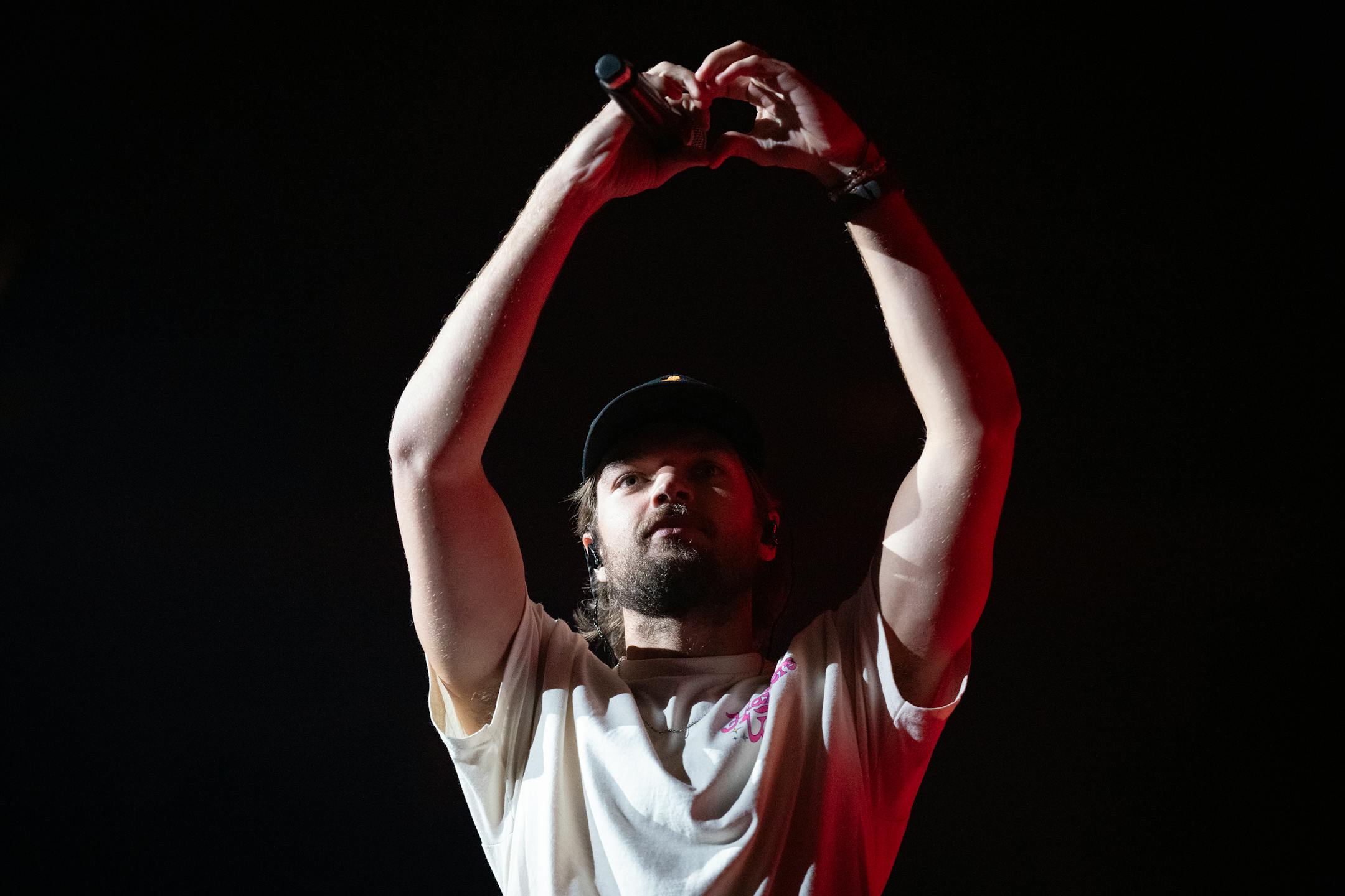 Conner Smith performs as one of three opening acts for Luke Bryan at the Xcel Energy Center in St. Paul, Minn., on Saturday, Oct. 14, 2023.