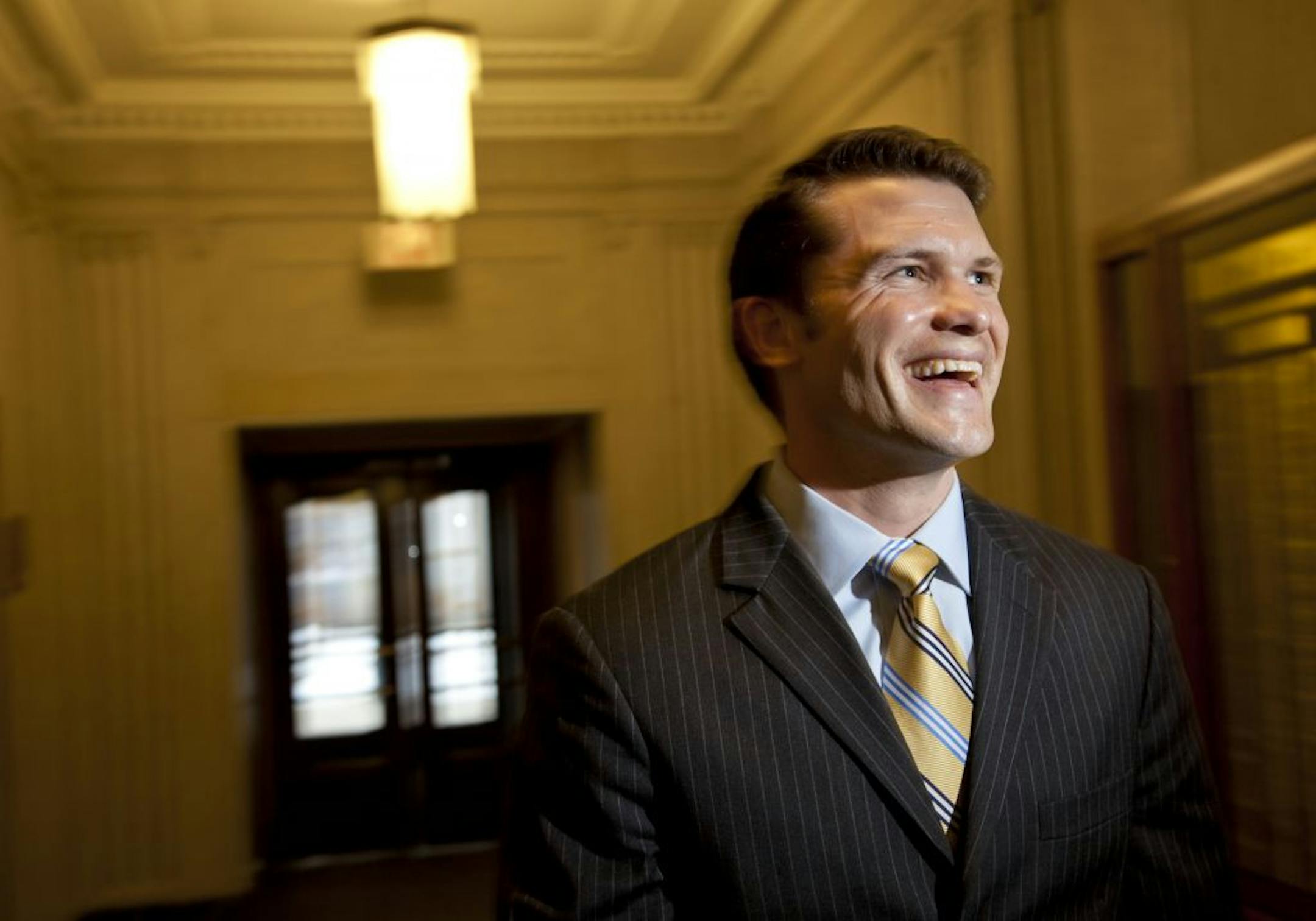 U.S. Army veteran Pete Hegseth, shown here at the State Capitol, officially announced Thursday that he will seek the U.S. Senate seat held by Democrat Amy Klobuchar.