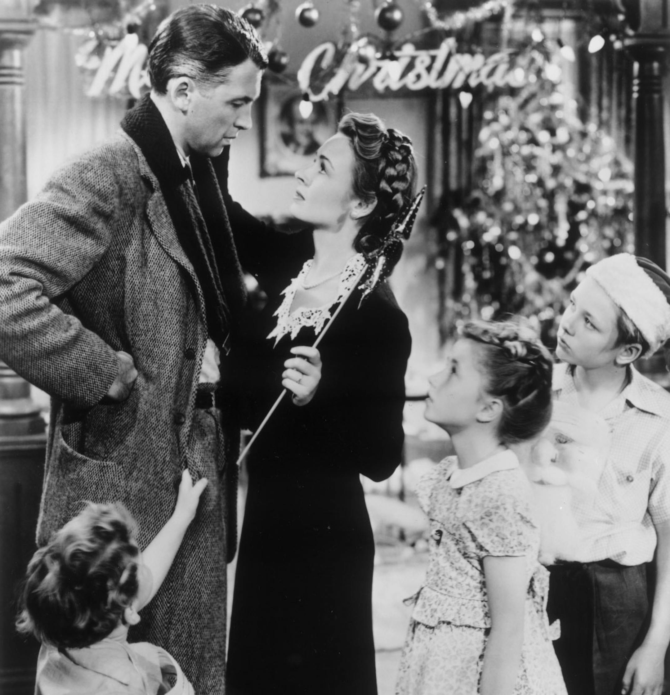 James "Jimmy" Stewart and Donna Reed star in the holiday movie classic IT'S A WONDERFUL LIFE. File photo.