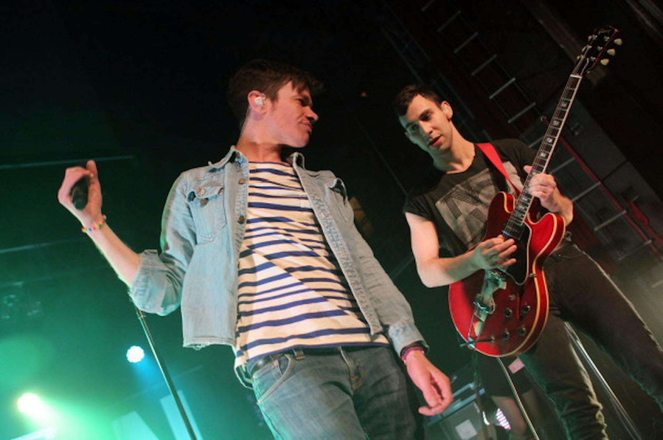 Nate Ruess and Jack Antonoff of fun. at an earlier tour stop in Rhode Island. / AP Photo, Stew Milne