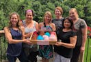 Stephanie Williams, Michelle Smith, Peggy Berg, Amanda Floyd, Sue Hammond and Stacy Lahti made Knitted Knockers prostheses.