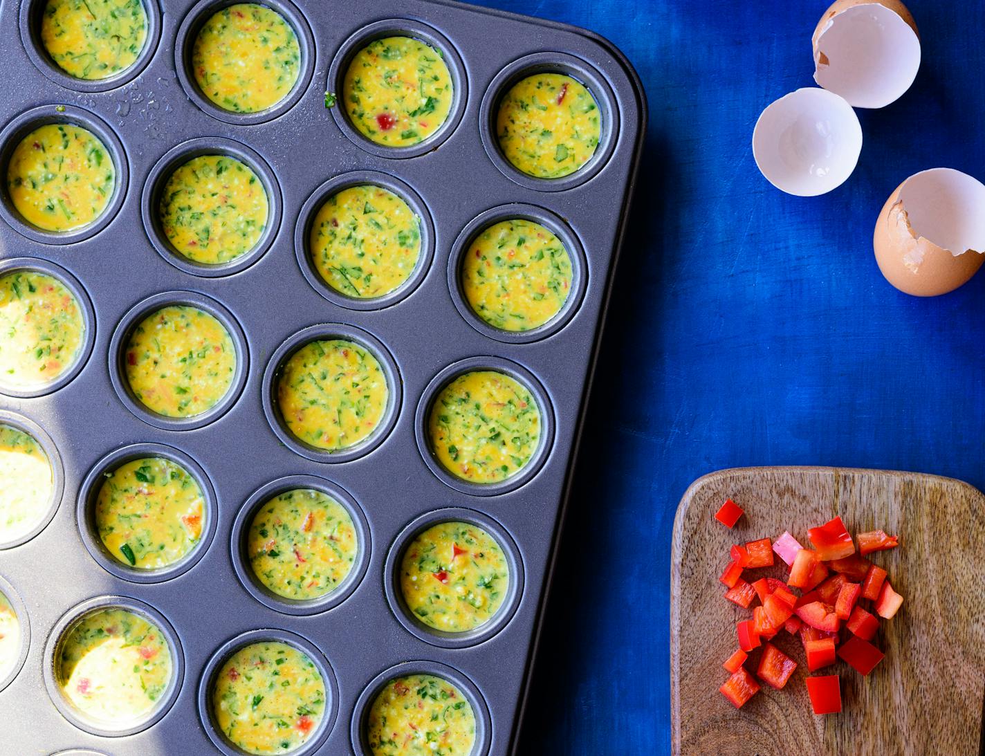 Masala Egg Bites from "The Vegetarian Reset" by Vasudha Viswanath (Collective, 2023). Credit: Alexandra Shysman