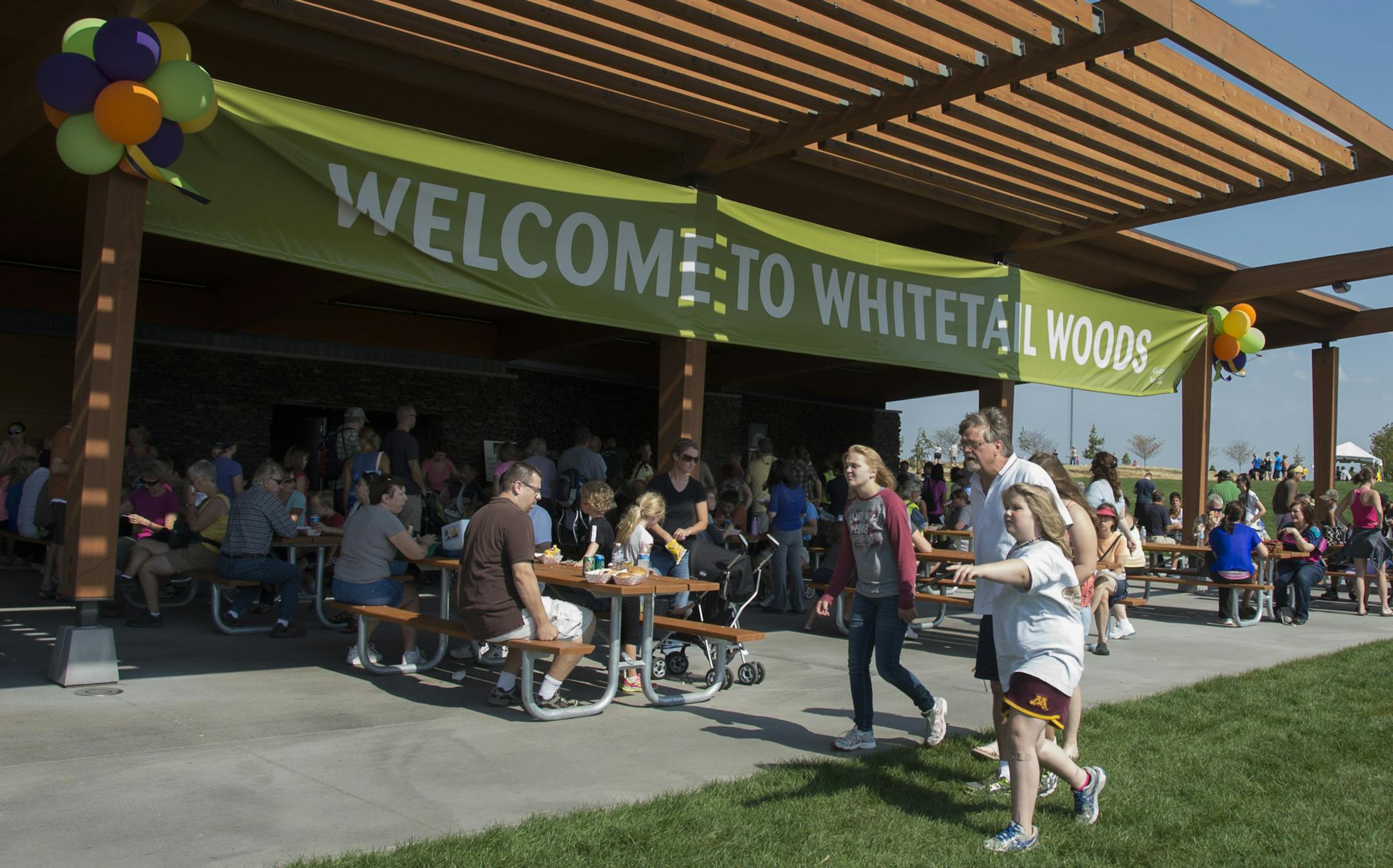 The Picnic Shelter was full at the opening day festivities at the Whitetail Woods regional park in Dakota County. ] The first major new park in 30 years opens this weekend in a Dakota County that is eager to stem the heavy flow of parks users across their borders and into the celebrated systems in the central cities. Whitetail Woods, at 456 acres, is unique in the state and perhaps the nation because its an off-the-shelf creation that is being presented to parks users brand new and fully-formed,