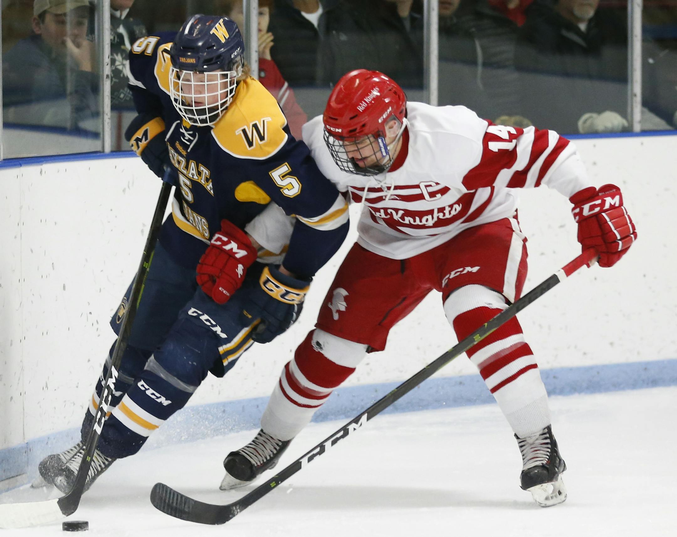 Nate Schweitzer (14), Benilde-St. Margaret's boys' hockey defenseman Class 2A Section 6 HS Boys Hockey
Wayzata vs Benilde-St. Margarets Bloomington Ice Garden February 23, 2019. Photo by Jeff Lawler, SportsEngine