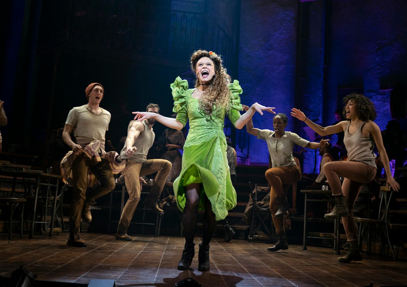 FILE -- Amber Gray in the musical "Hadestown," at the Walter Kerr Theater in New York, March 21, 2019. The folk-and-blues-inflected musical reimagining of the Greek myth of Orpheus and Eurydice garnered nods in 14 categories as Tony nominations were announced on April 30. (Sara Krulwich/The New York Times)