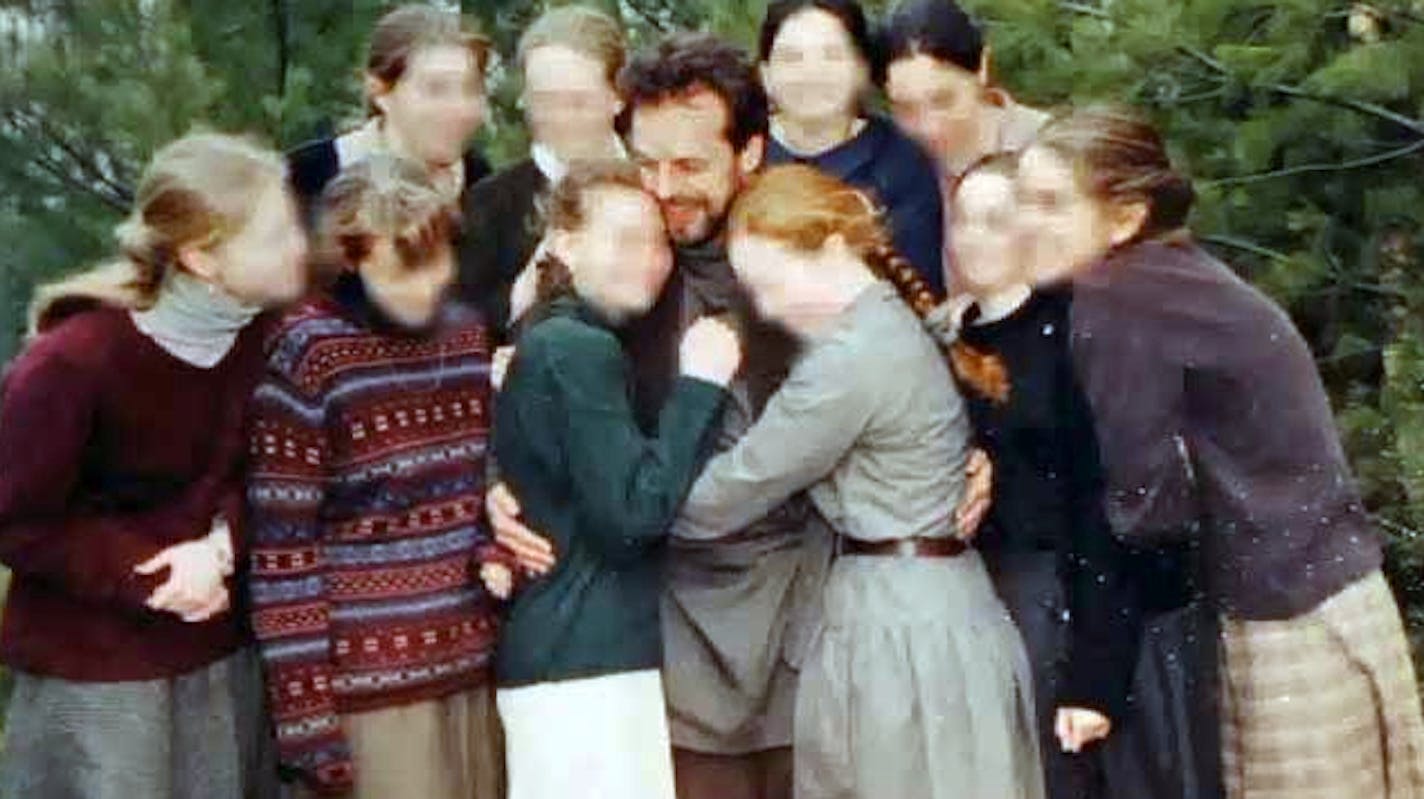 Prosecutors in Pine County have charged an alleged cult leader, Victor Barnard, (in photo) with 59 counts of sexual misconduct involving two of his underage followers. It is unknown if any of the young people in this photo are either of the two. Photo courtesy of FOX 9. The Star Tribune intentionally blurred the face of the young people to protect their identity.