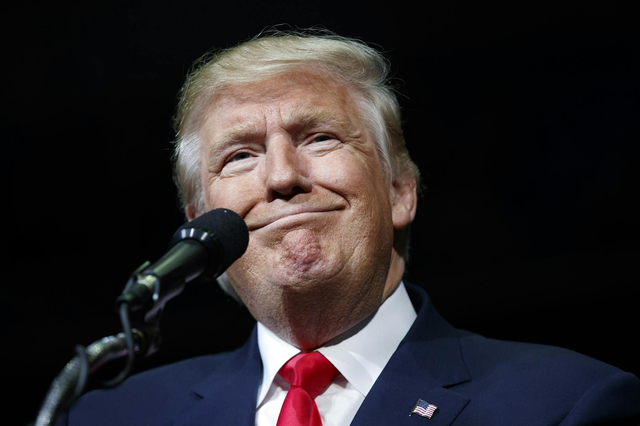 Republican presidential candidate Donald Trump speaks during a rally, Monday, Oct. 10, 2016, in Wilkes-Barre, Pa. (AP Photo/ Evan Vucci)