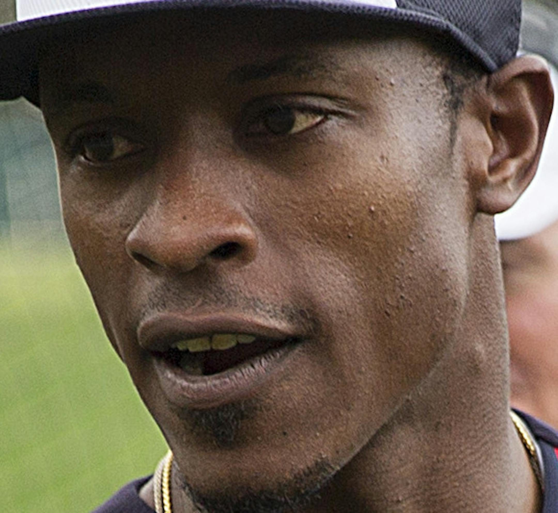 Atlanta Braves' Melvin Upton Jr., walks off the field following a spring training baseball workout, Monday, Feb. 23, 2015, in Kissimmee, Fla. The center fielder known as B.J. Upton through his first 11 major league seasons with Tampa Bay and Atlanta is now listed as Melvin Upton Jr. on the Braves' roster. (AP Photo/David Goldman)