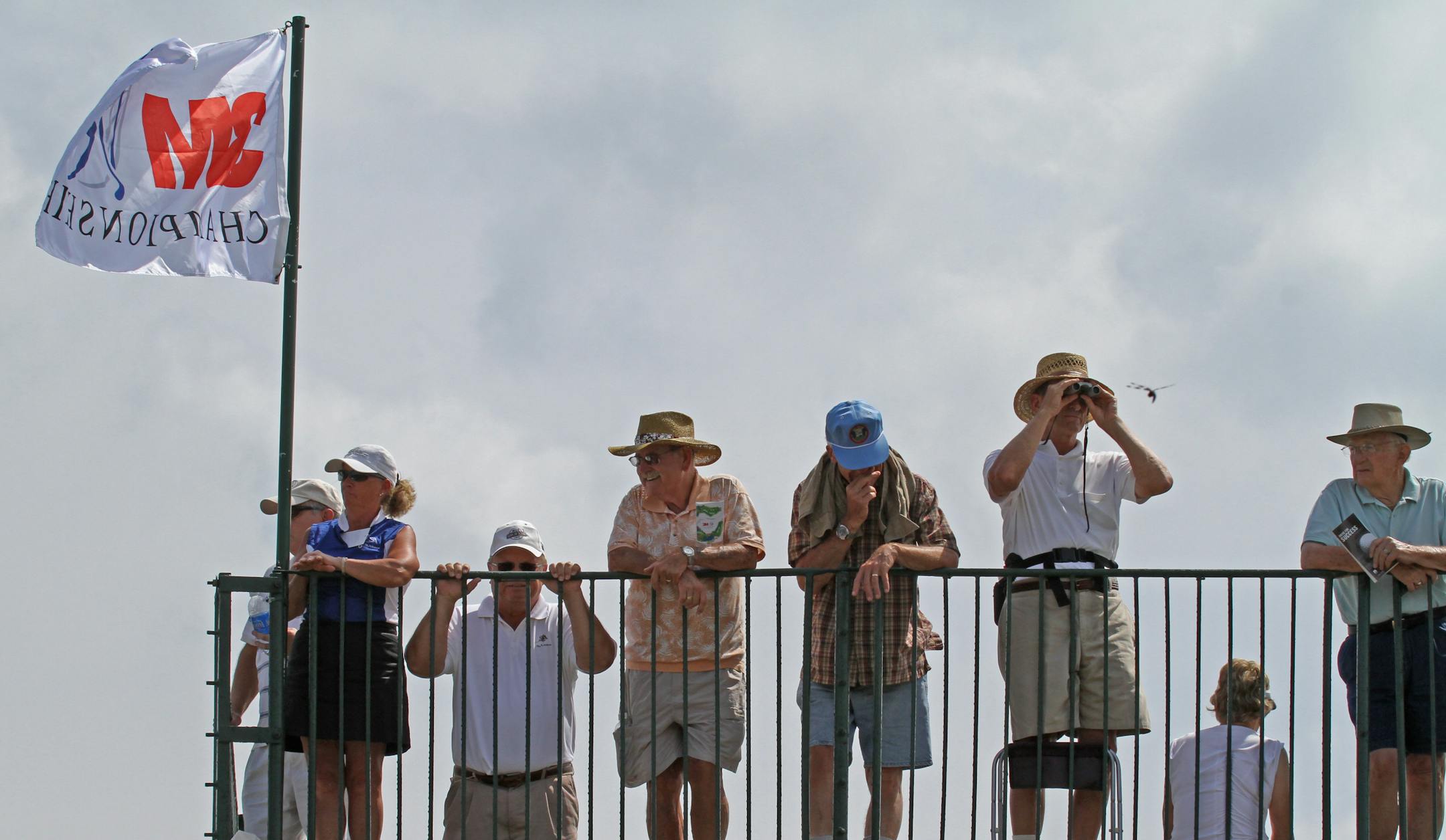 Fans looked for their favorite golfers from the stands near the driving range, the 3M Championship, Friday, August 5th, 2011 in Blaine MN.] Bruce Bisping/Star Tribune.