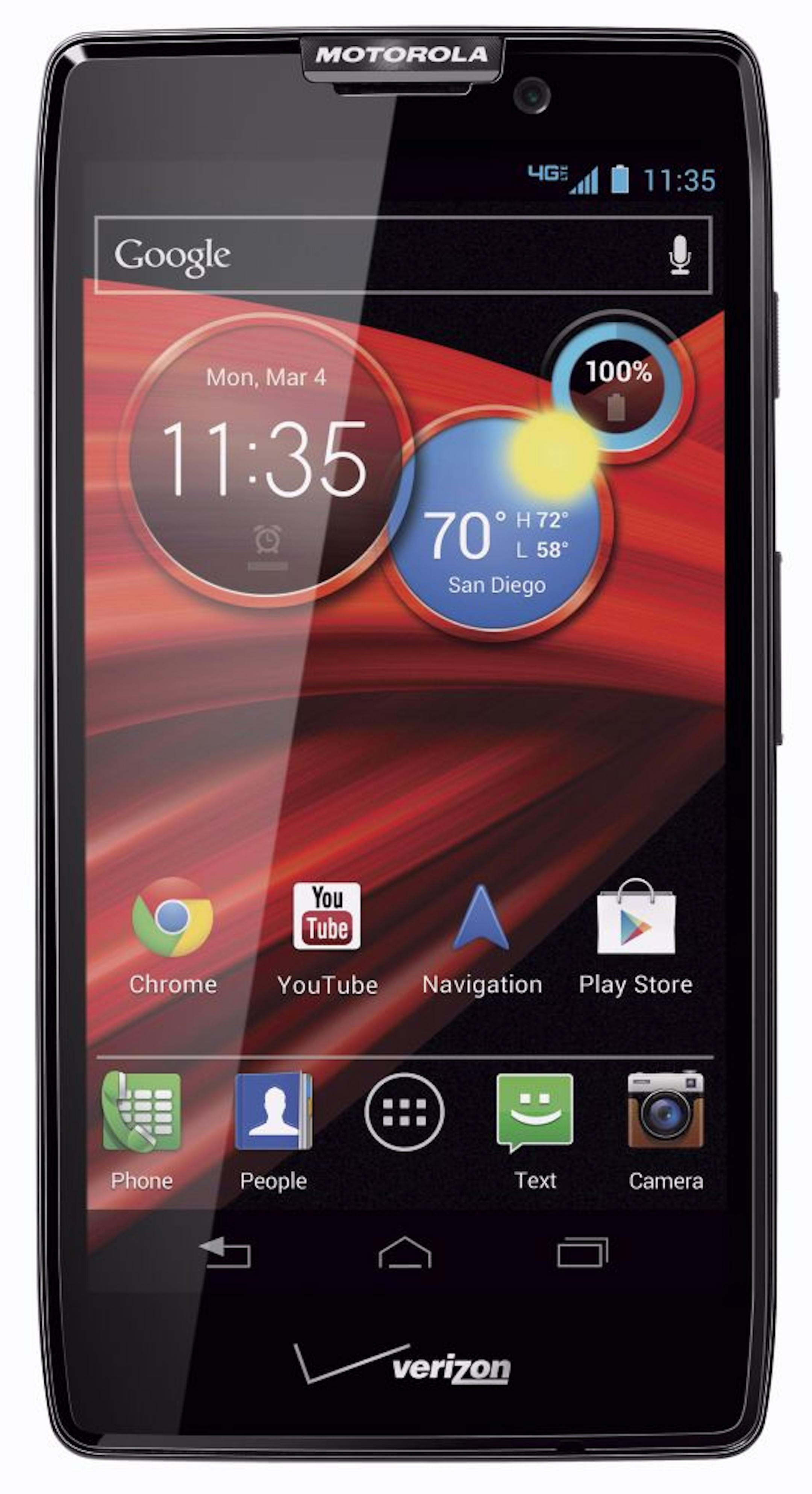 An undated handout photo of Motorola's Droid Razr Maxx HD. The Maxx HD is an updated and reissued version of Moto's flagship Droid Razr Maxx. (Handout via The New York Times) -- NO SALES; FOR EDITORIAL USE ONLY WITH STORY SLUGGED CIR-GEEK-NOTES. ALL OTHER USE PROHIBITED.
