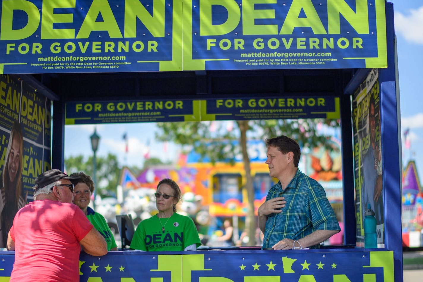 Republican gubernatorial hopeful Matt Dean talked with fairgoers at the Minnesota State Fair.