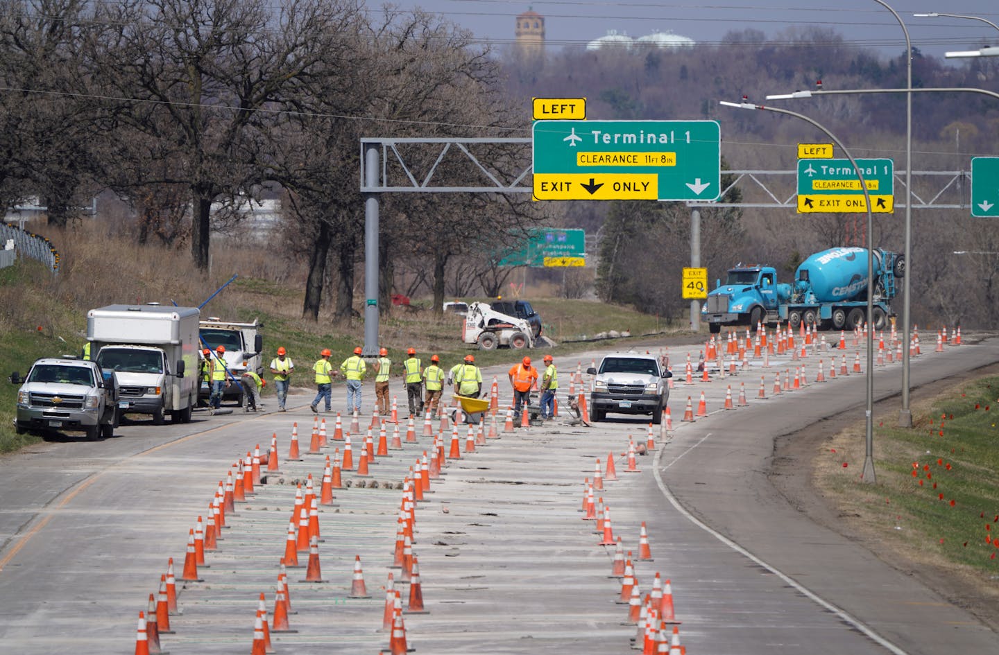 Crews are continuing work on various MnDOT projects, including the Hwy. 5 improvements around the Minneapolis-St. Paul International Airport, which are ahead of schedule.