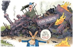 Editorial cartoon: Rick McKee on the debate train wreck