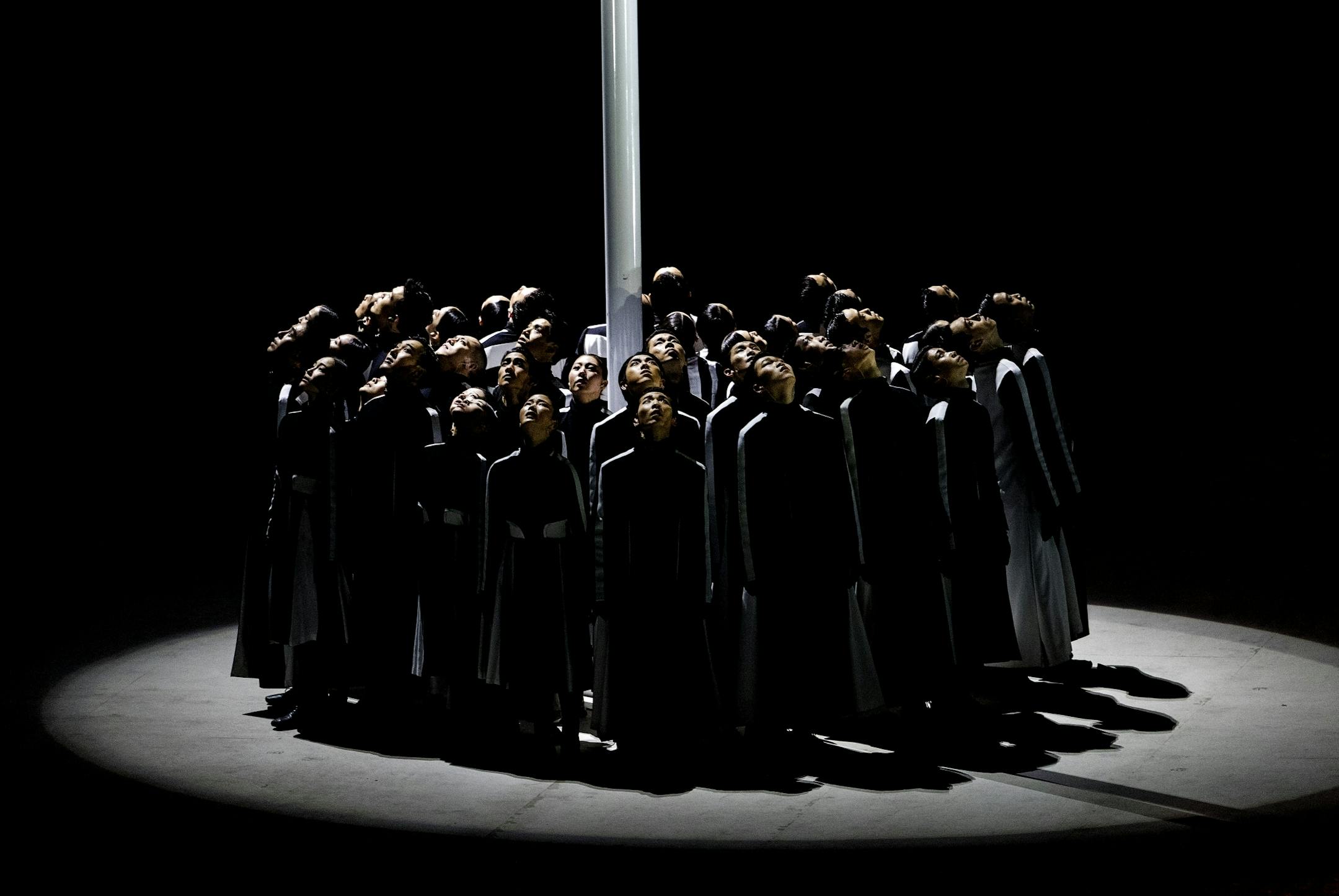 Performers at Pyeongchang Olympic Stadium during Closing Ceremony on Sunday.