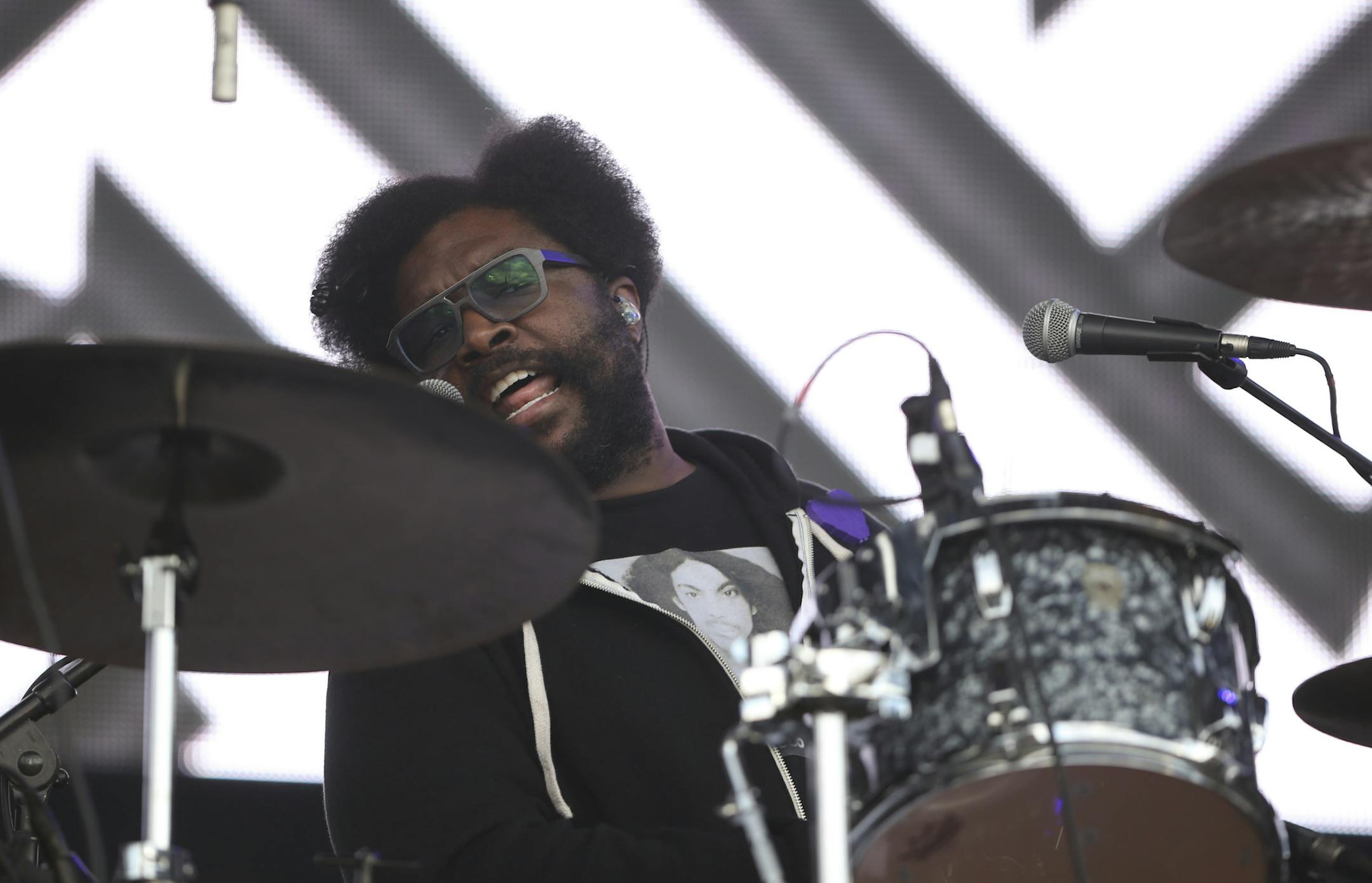The Rootsí drummer Ahmir ìQuestloveî Thompson on the Main Stage Sunday evening at Soundset 2016. ] JEFF WHEELER ï jeff.wheeler@startribune.com The ninth annual Soundset hip-hop festival took place in its new location at the Minnesota State Fairgrounds Sunday, May 29, 2016 in Falcon Heights.