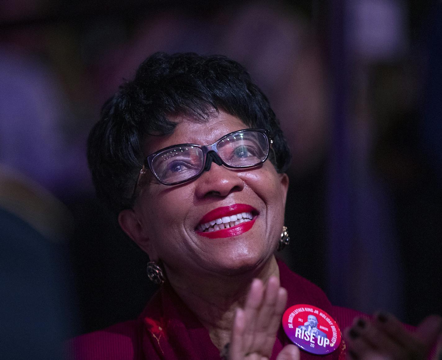 Dr. Reatha Clark King was honored with the Local Lifetime Legend award at the 30th Annual Dr. Martin Luther King Jr. Holiday Breakfast, Monday, January 20, 2020 at The Armory in Minneapolis, MN. The event featured several speakers, musical and dance performances, and a volunteering event. The event was organized by the United Negro College Fund (UNCF) and General Mills. The theme of the event was titled "Rise Up: Standing Together for Positive Change. ] ELIZABETH FLORES &#x2022; liz.flores@start