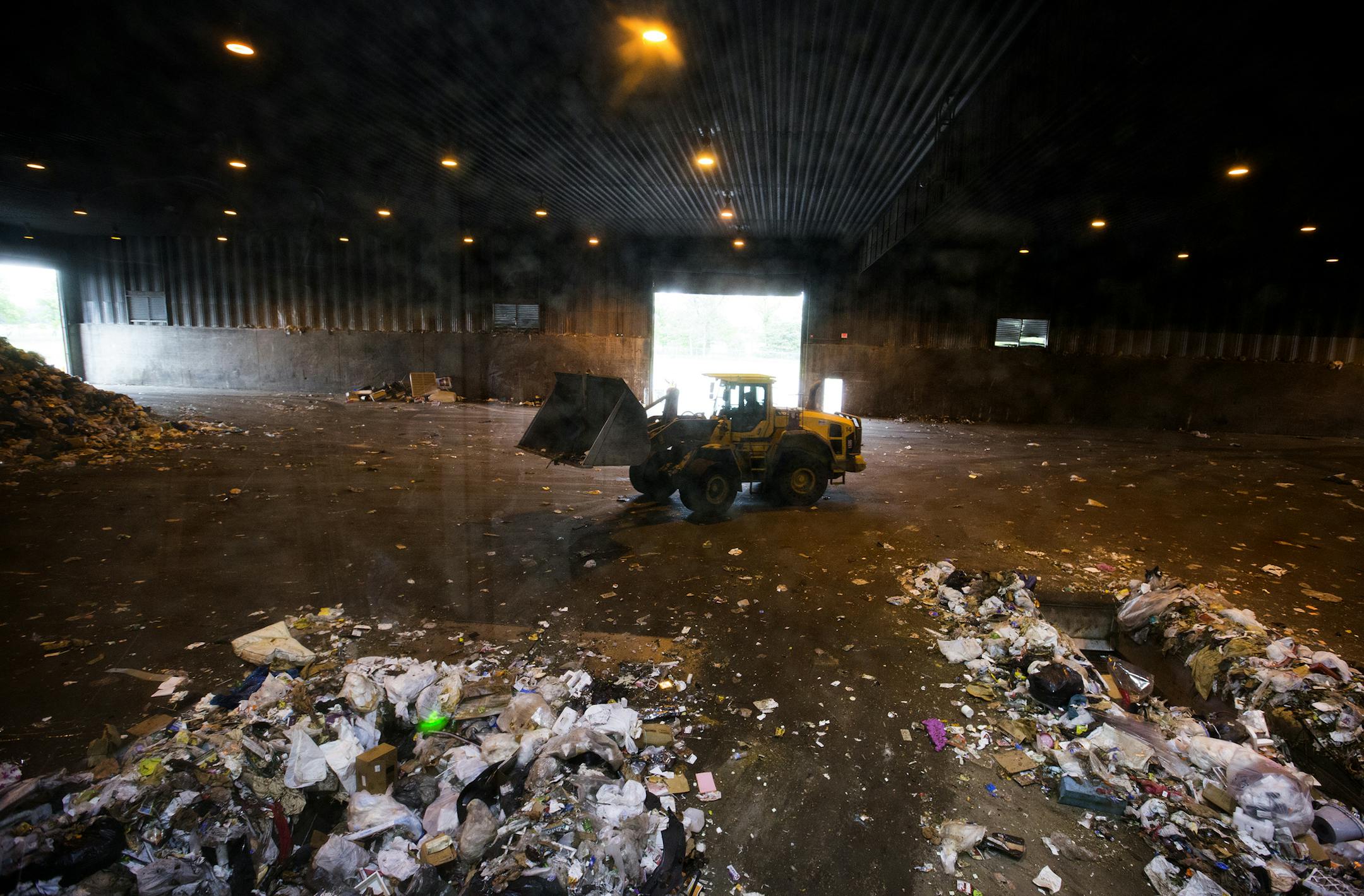 The tipping floor at the Great River Energy’s Elk River Resource Processing Plant where municipal solid waste is processed in Elk River.