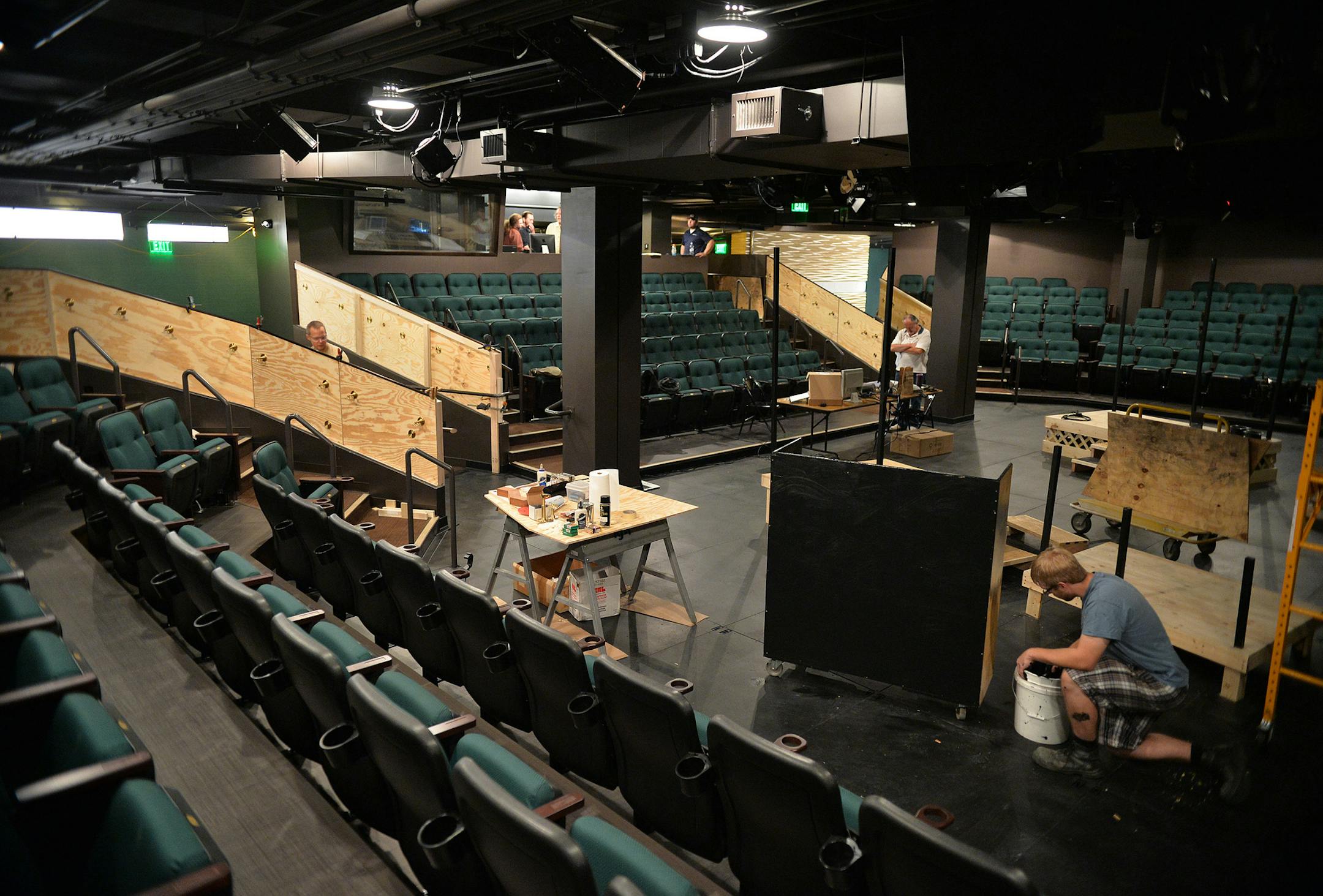 Park Square Theatre's new Andy Boss Thrust Stage in its final week of construction. ] (SPECIAL TO THE STAR TRIBUNE/BRE McGEE) **Park Square Theatre's Andy Boss Thrust Stage