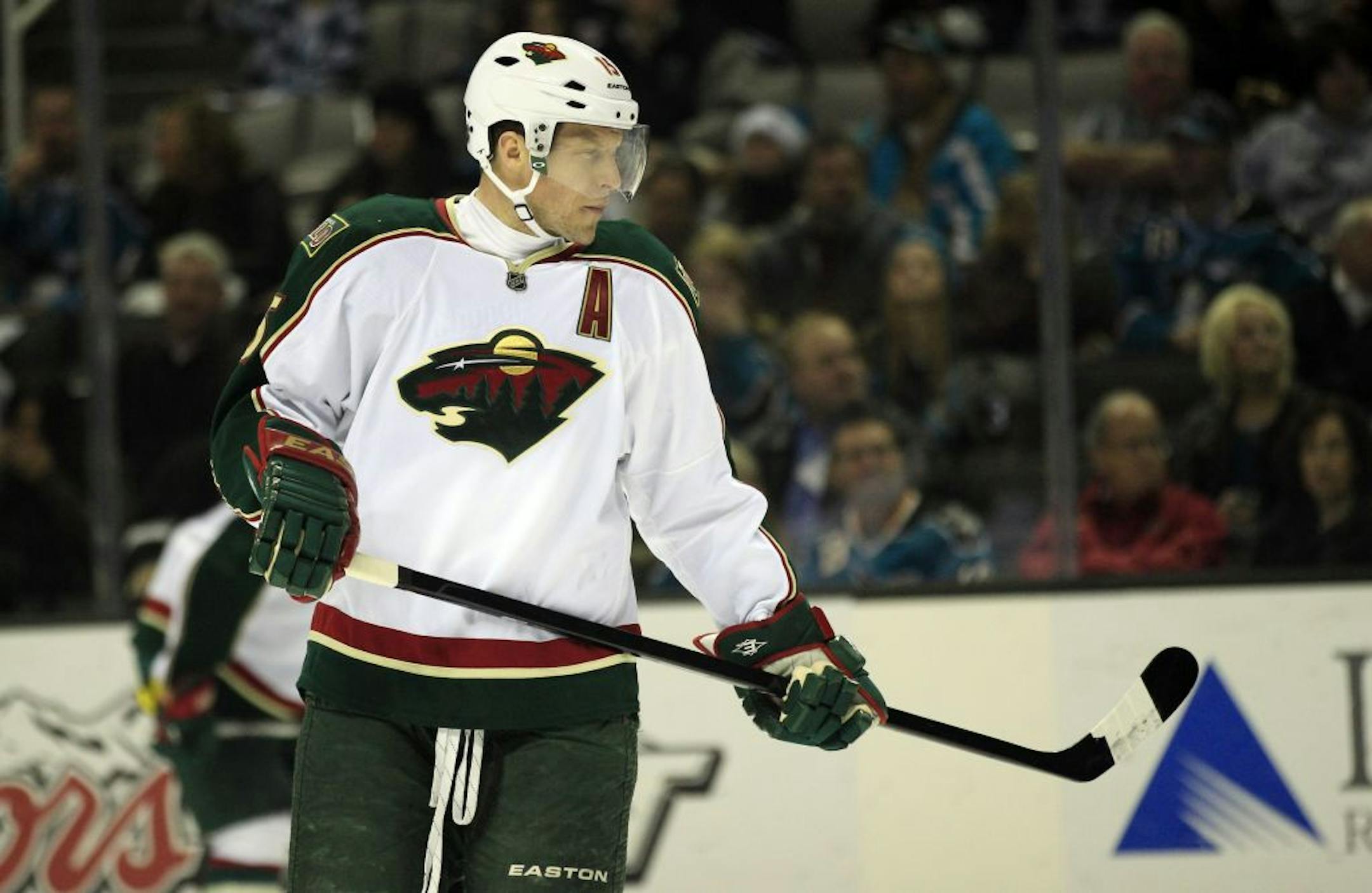 The Minnesota Wild's Dany Heatley during an NHL hockey game against the San Jose Sharks in San Jose, Calif., Tuesday, Dec. 6, 2011.