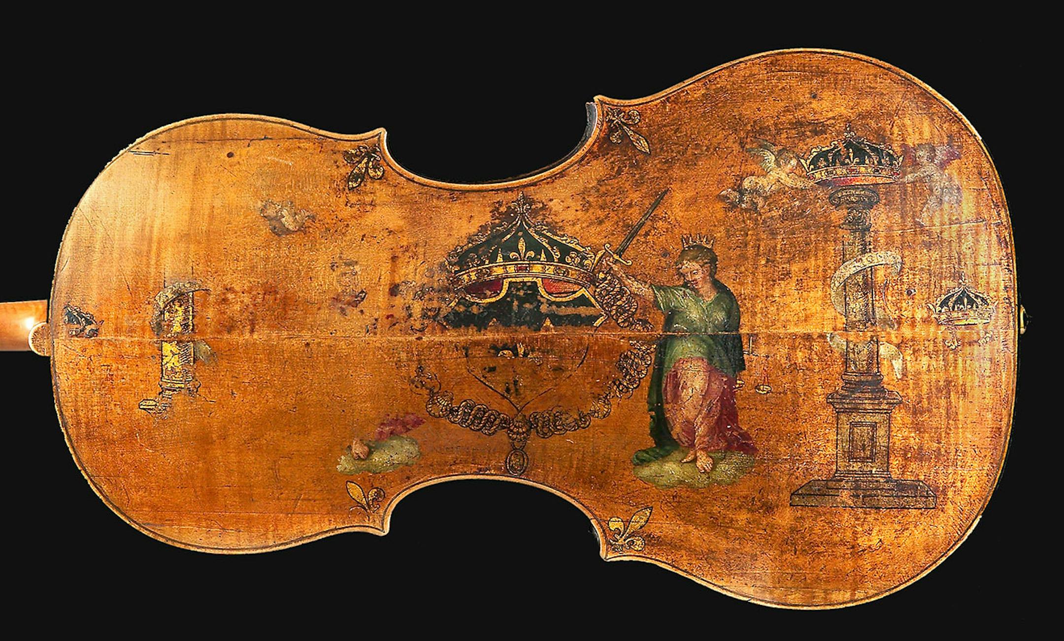The "King" cello is the oldest cello in the world. It was created around 1550 by Andrea Amati and decorated as a gift to King Charles IX of France.
