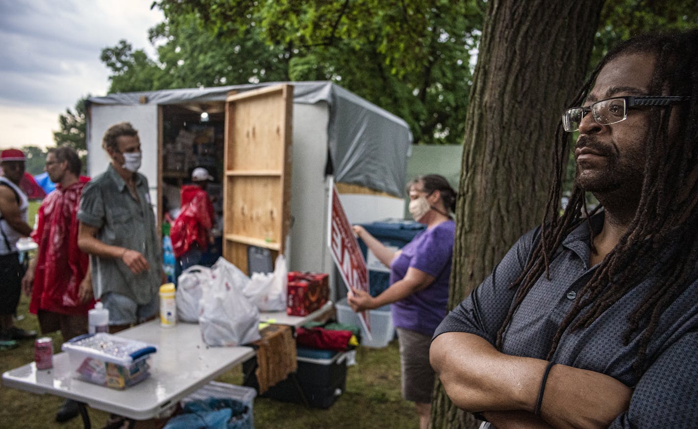 Park Board Commissioner Londel French has been spending a lot of time at Powder Horn making sure that the encampment is a safe environment for the homeless.] RICHARD TSONG-TAATARII ¥ richard.tsong-taatarii@startribune.com