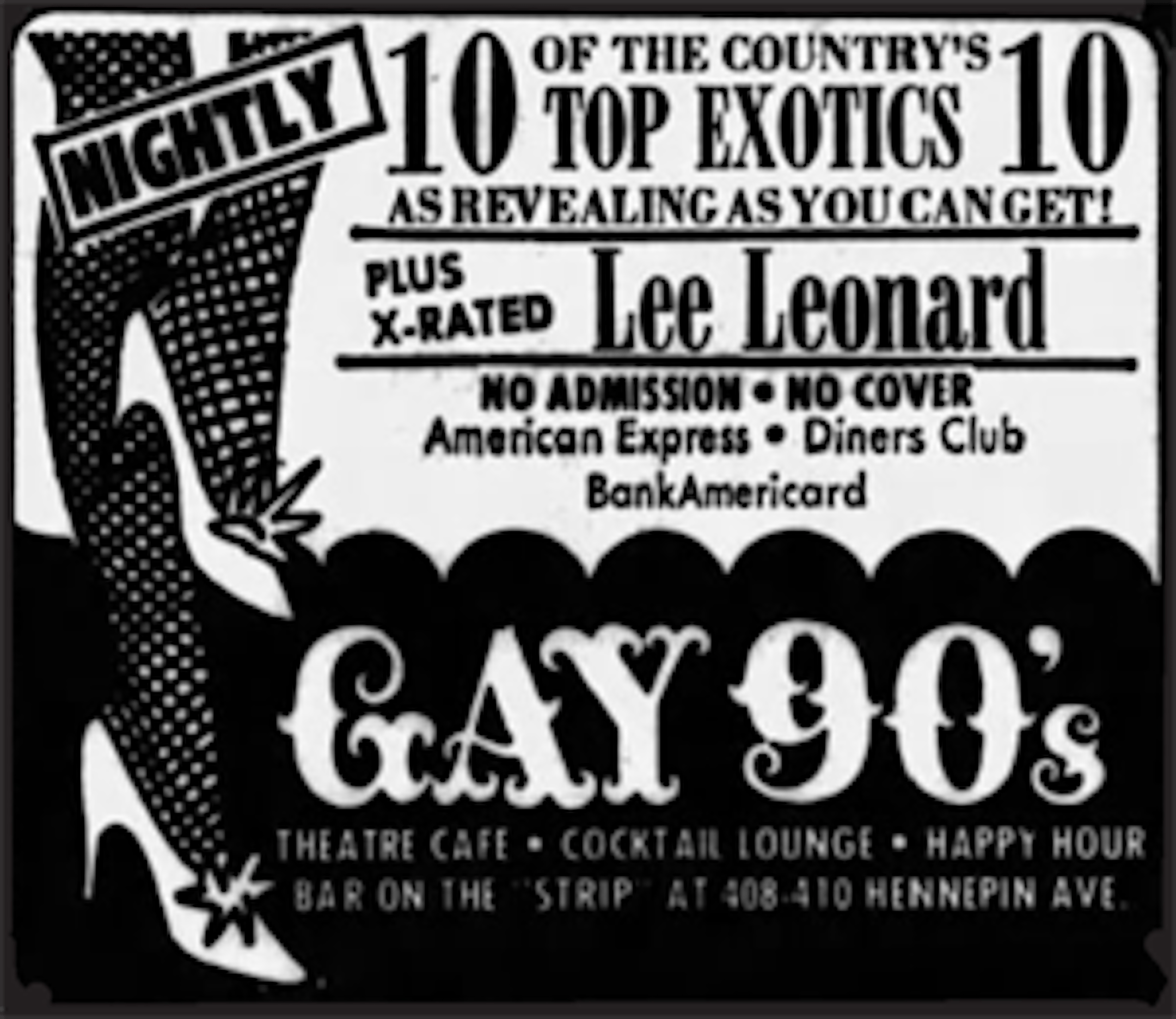 A 1972 Gay 90's ad, Minneapolis Star.