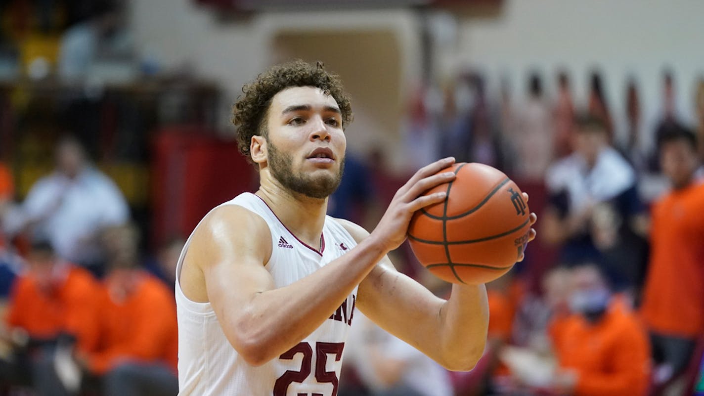 Indiana's Race Thompson (25) is one of several players with Minnesota ties in the transfer portal.