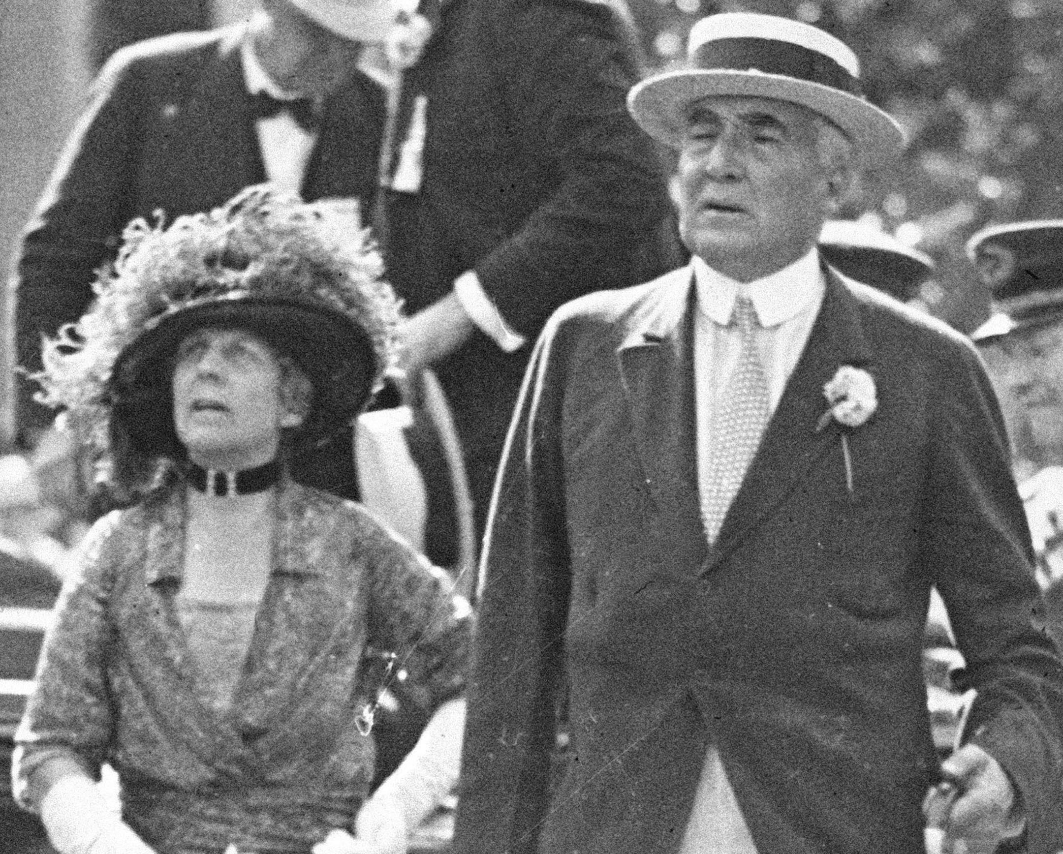 The 29th President of the United States, Warren G. Harding, and his wife, first lady Florence Kling Harding are seen on July 4, 1923. (AP Photo) ORG XMIT: APHS101