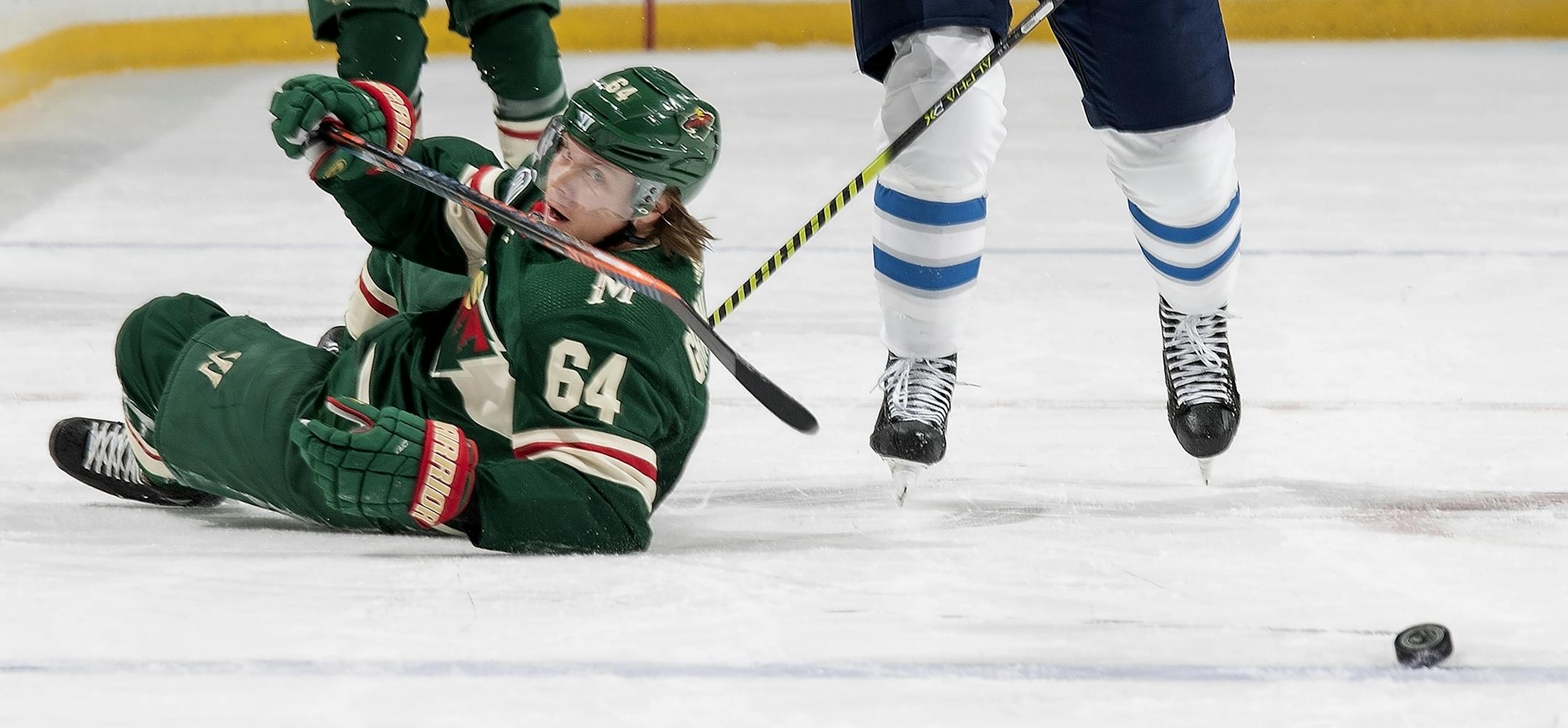 Mikael Granlund was tripped up in the first period.