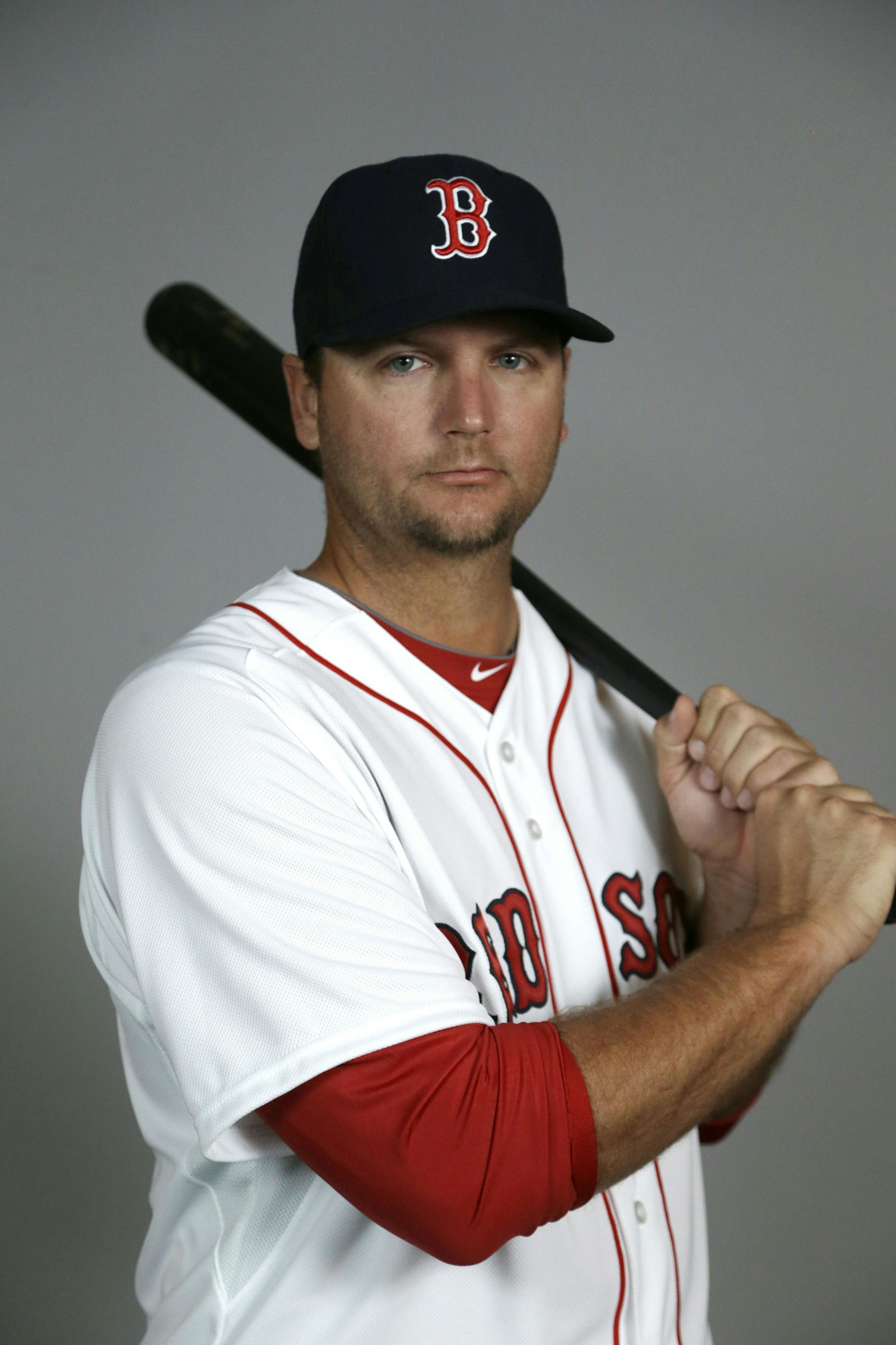 This is a 2014 photo of catcher A.J. Pierzynski of the Boston Red Sox baseball team. This image reflects the Red Sox active roster as of Sunday, Feb. 23, 2014 when this image was taken. (AP Photo/Steven Senne)