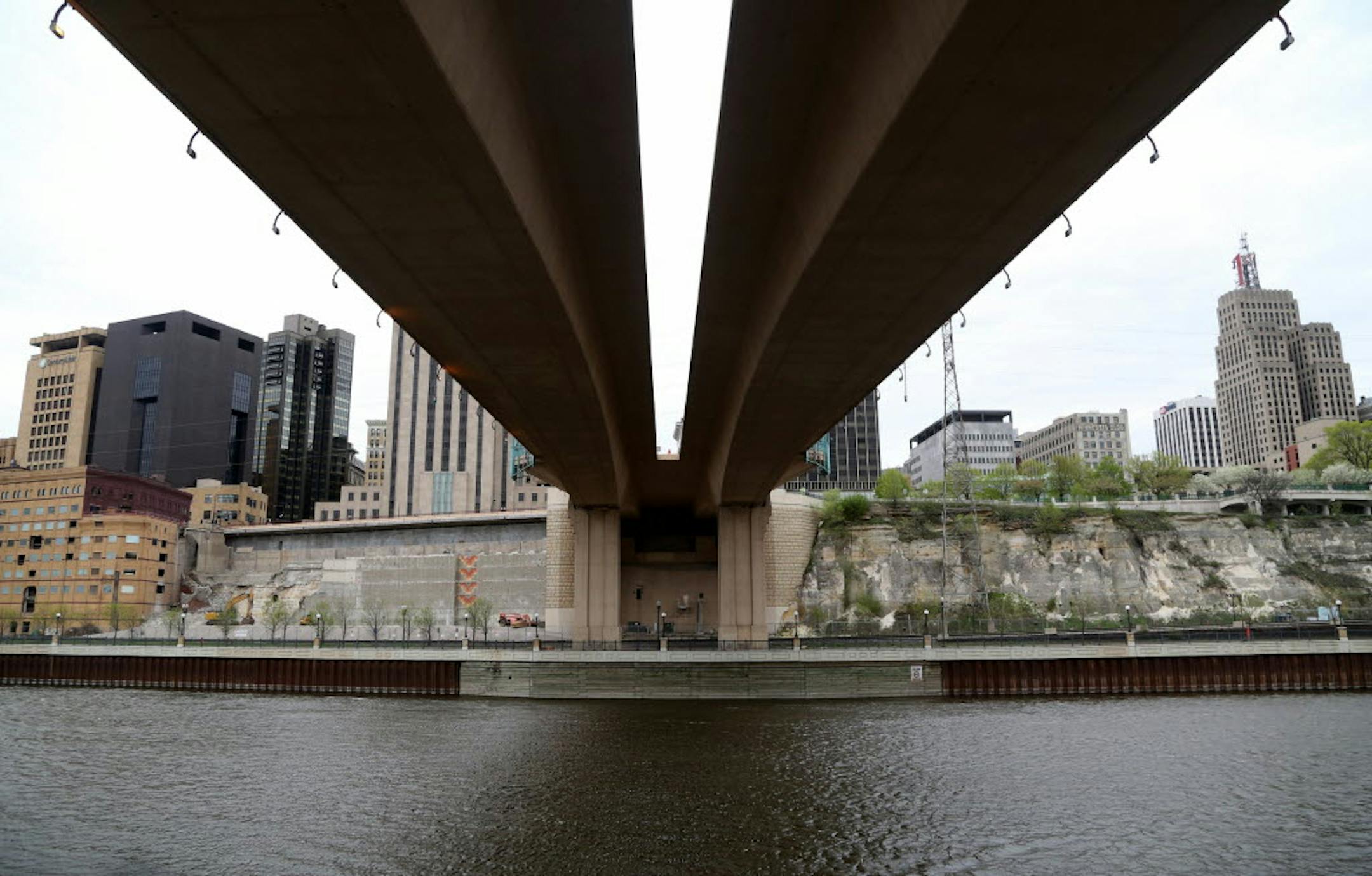A $75.5 million project to build two mixed-use riverfront apartments in St. Paul will be located by the southeast corner of the Wabasha Street bridge, as seen from Raspberry Island. West Side Flats Phase III should be completed by fall 2021.