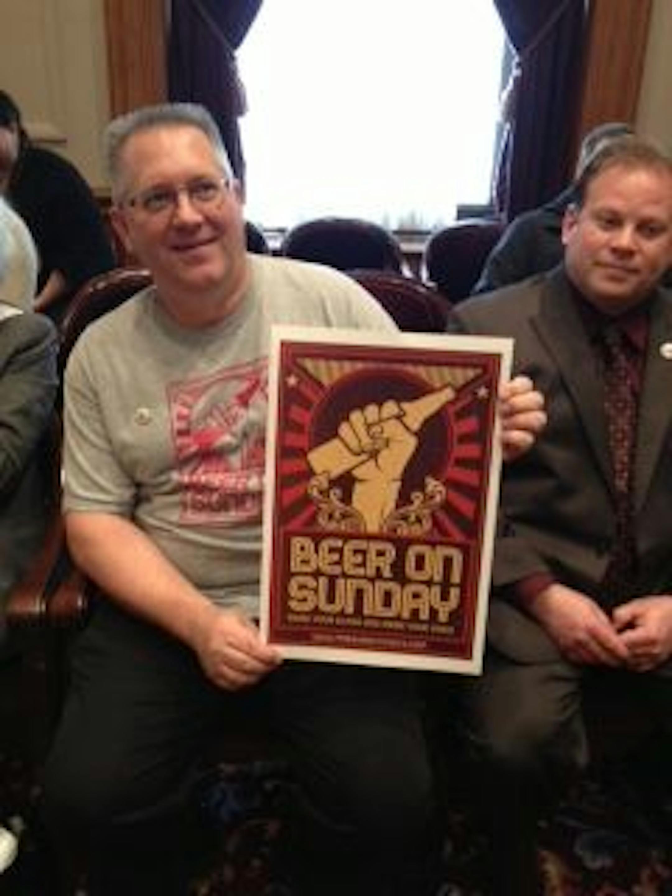 Sunday sale supporters at Monday's hearing.