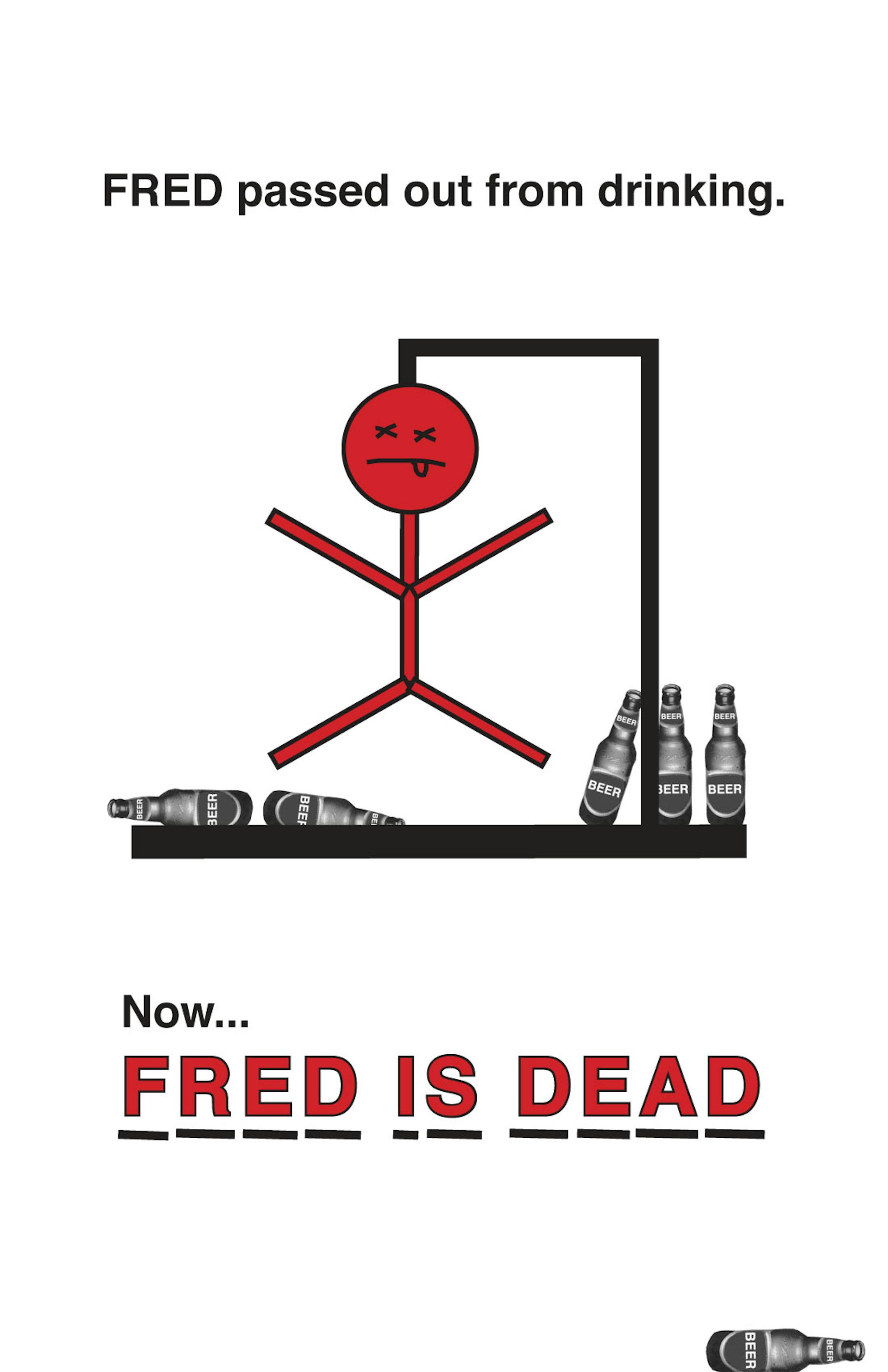 Fred is dead illustration. handout.
