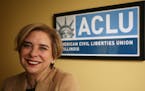 Monique Hanson, development director at the ACLU of Illinois, on Thursday, Oct. 27, 2016 in her Chicago office. (Phil Velasquez/Chicago Tribune/TNS) O