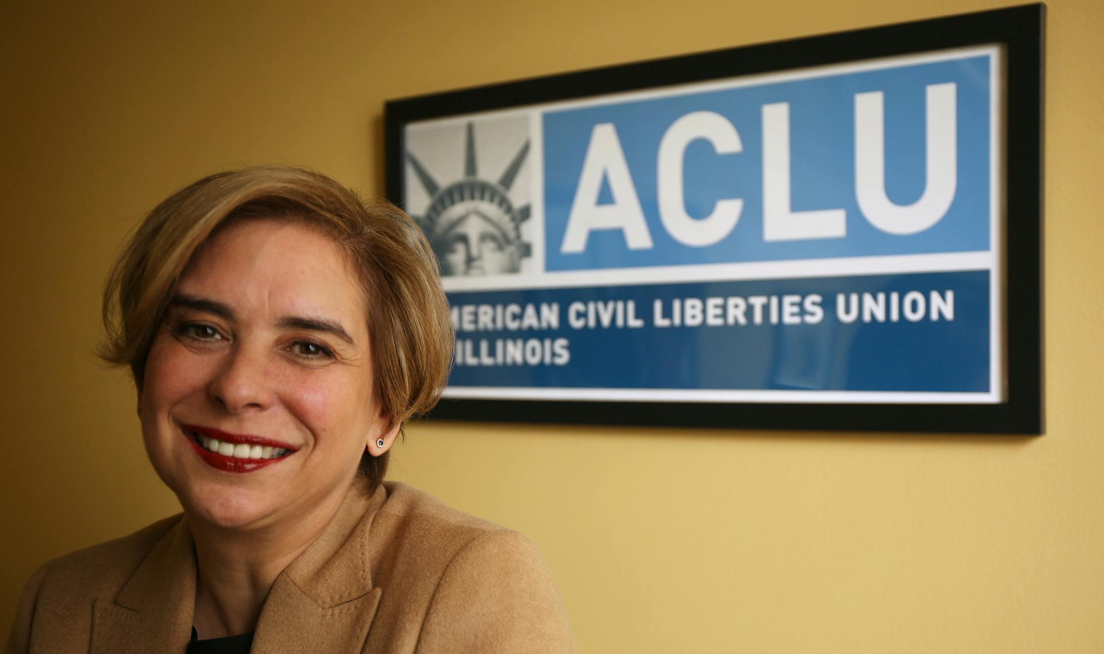 Monique Hanson, development director at the ACLU of Illinois, on Thursday, Oct. 27, 2016 in her Chicago office. (Phil Velasquez/Chicago Tribune/TNS) ORG XMIT: 1192802