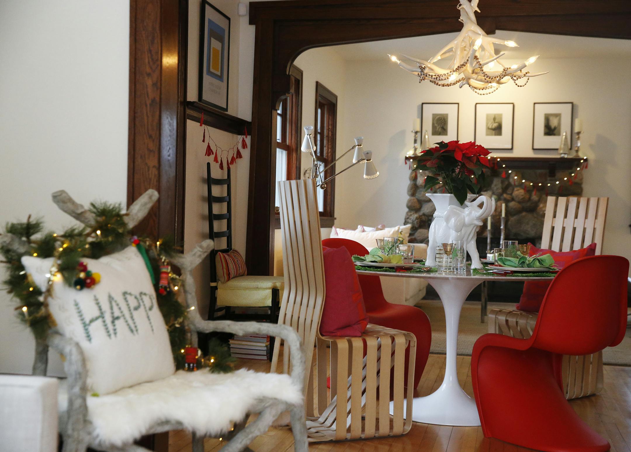Designer Lucy Penfield has her home decorated with a modern touch for the holidays.