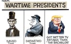 Sack cartoon: Wartime presidents