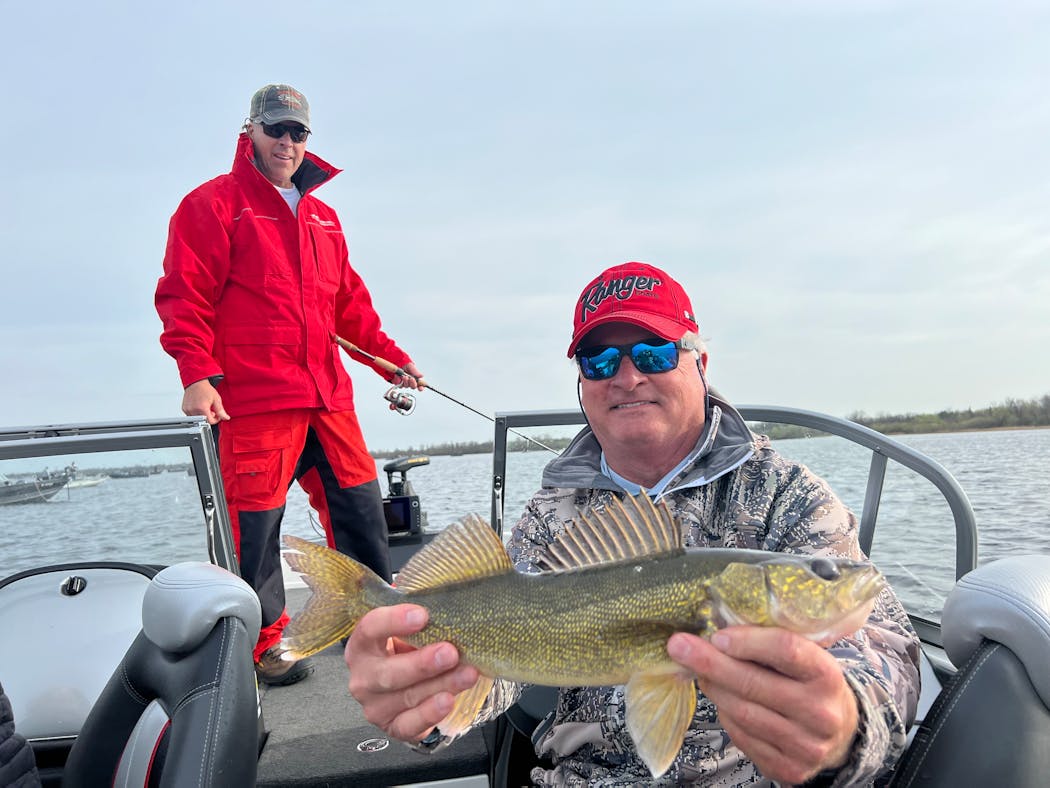 Steve Vilks of Naples, Fla., caught this dandy 19-inch walleye opening morning Saturday. Only one walleye per angler longer than 17 inches is allowed on Upper Red Lake this year