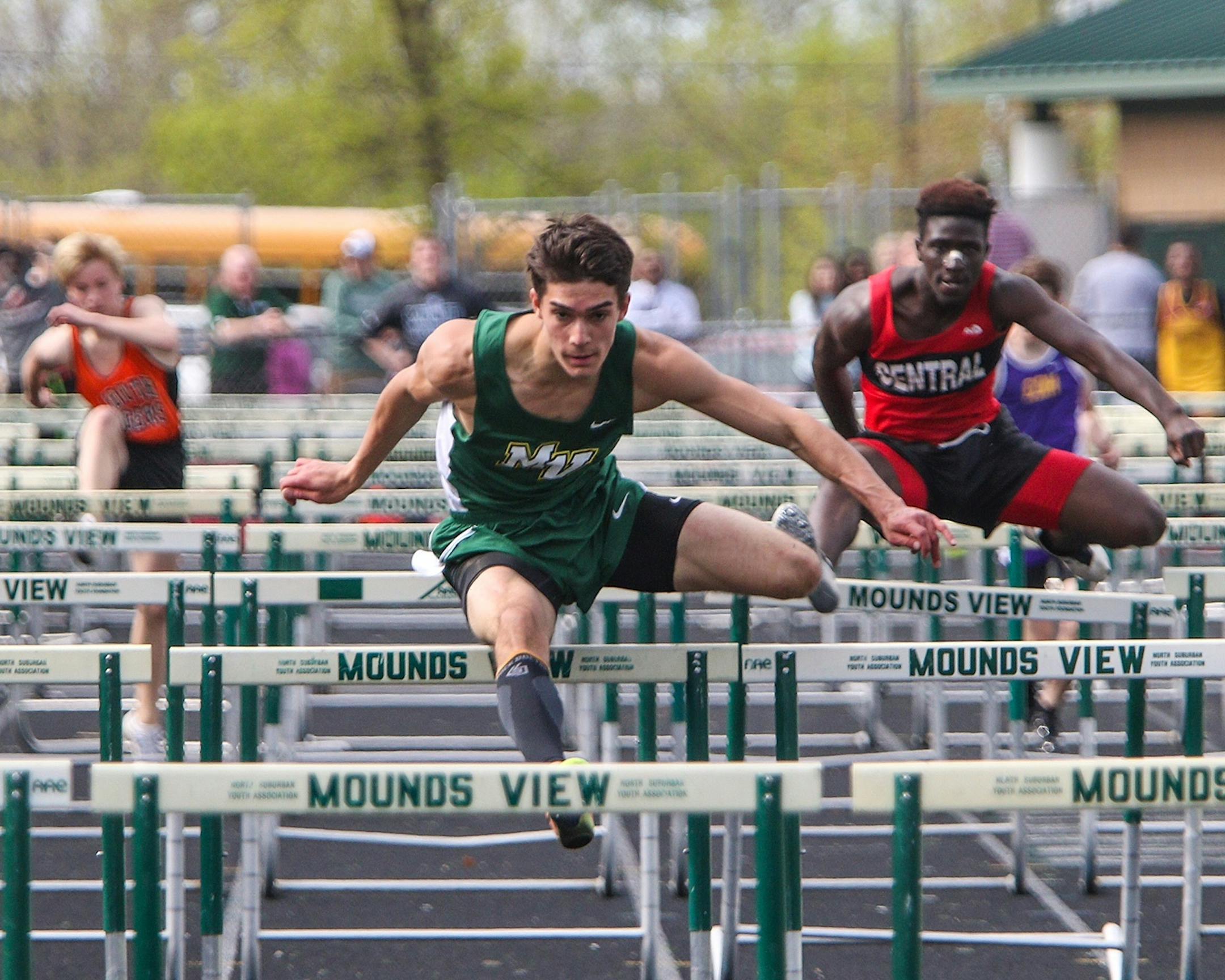 Mounds View hurdler Joel Smith holds the Mustangs record in the 300 hurdles.