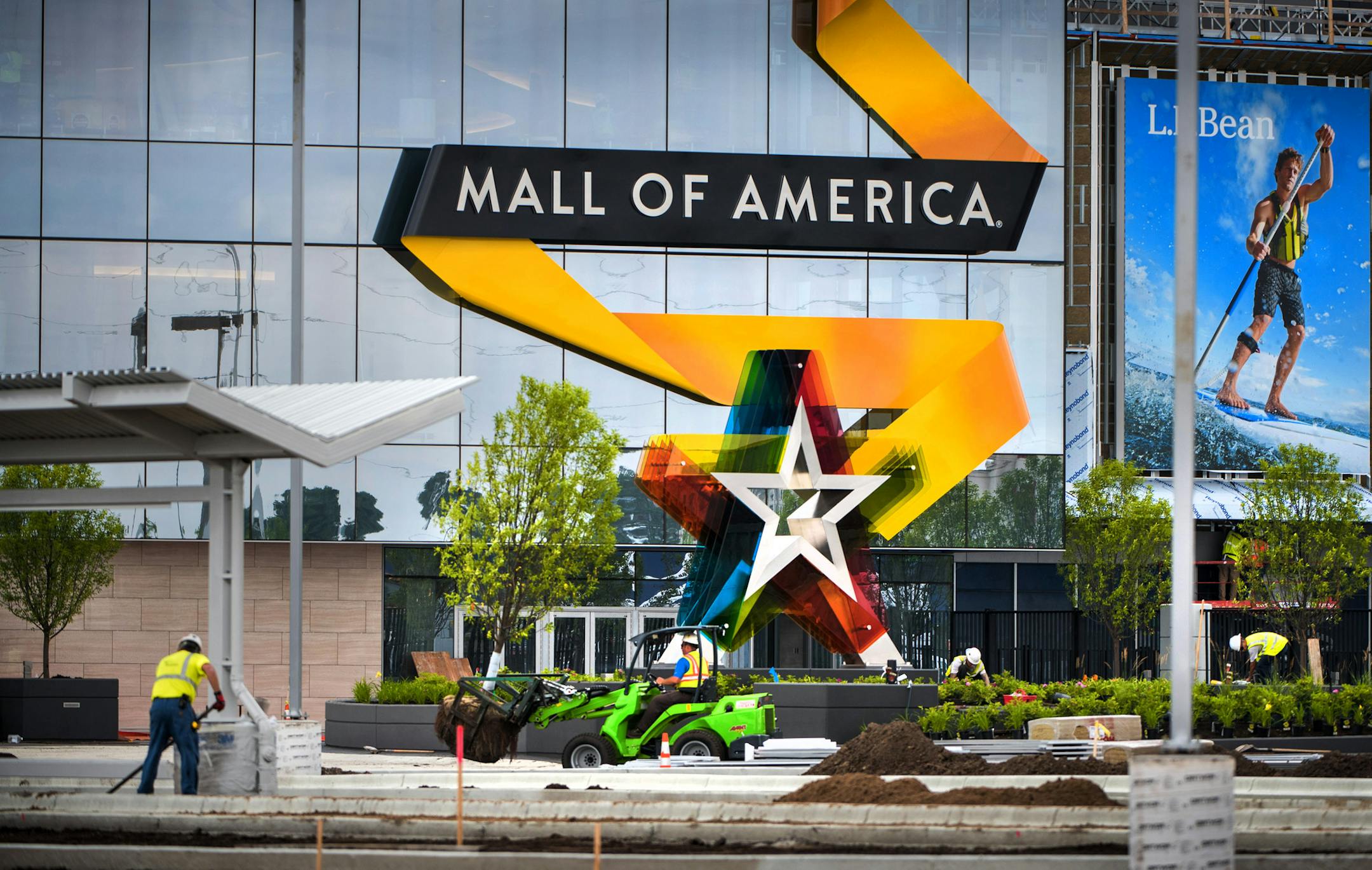 Landscaping goes in at Mall of America's new addition.